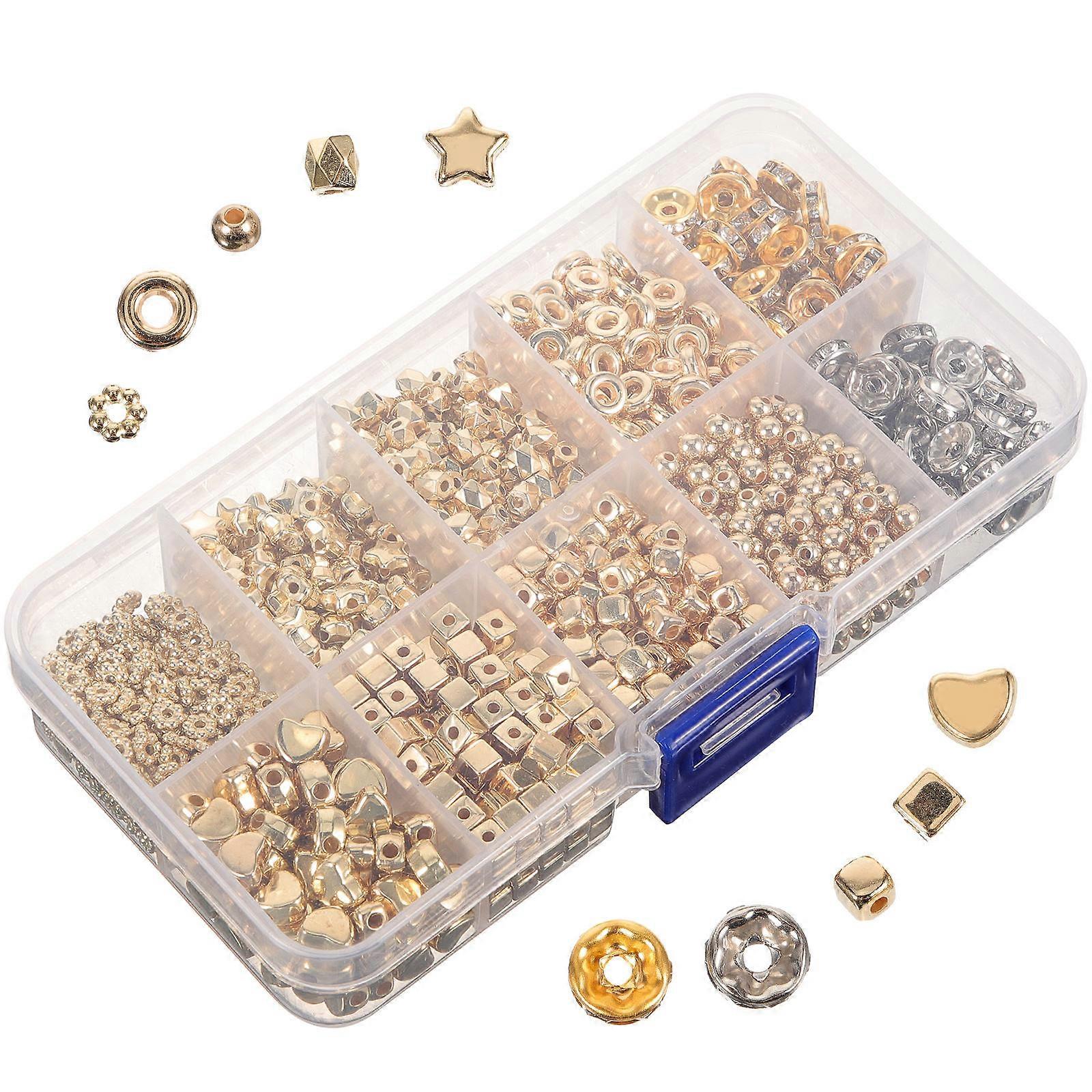 DIY Necklace and Bracelet Making Beads with Holes for Jewelry Projects Assorted Color Plastic Resin 1240pcs