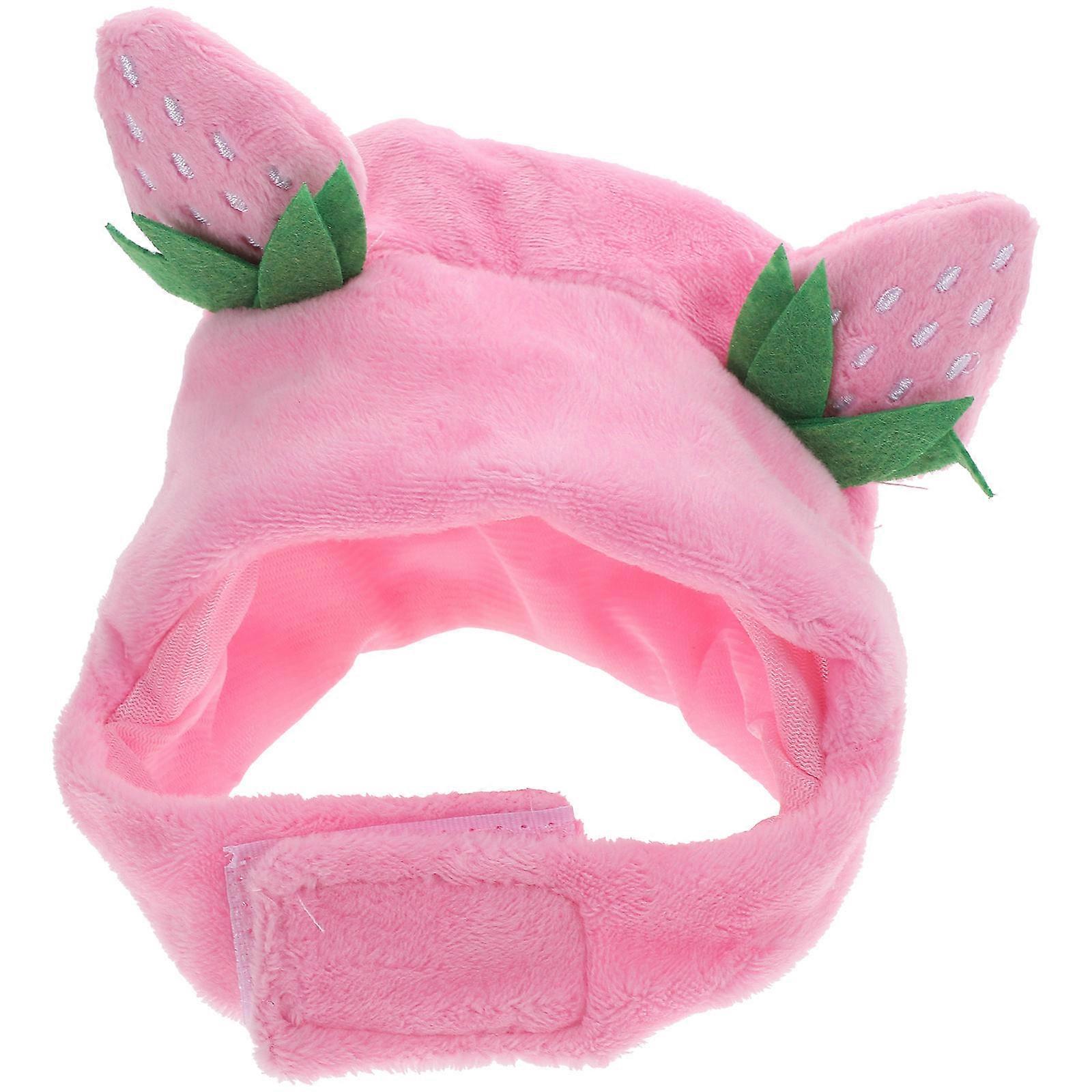 Pink Plush Pet Hat for Decoration Comfortable and Cute with Excellent Texture Fits Dogs and Cats