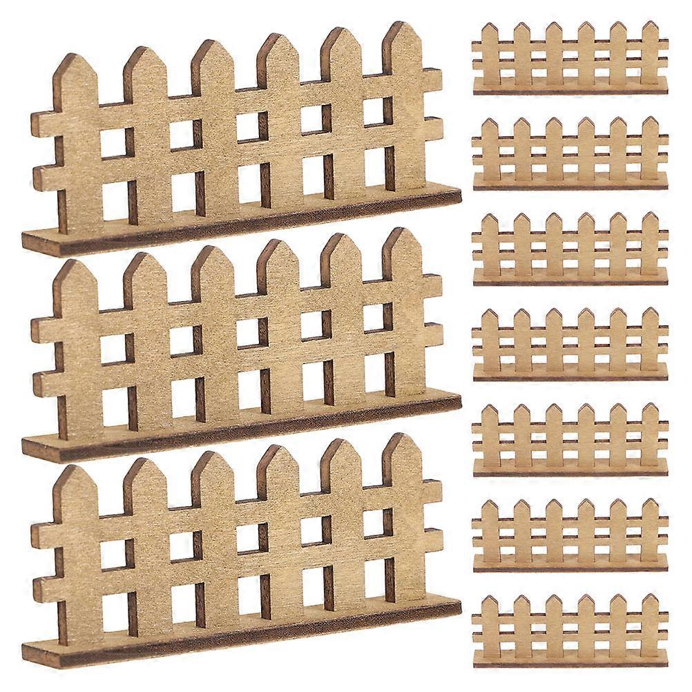 12 قطعة مصغرة الخشب اعتصام السياج DIY جنية حديقة زخرفة لتزيين المناظر الطبيعية الصغيرة ، سياج خشبي زخرفي مقاوم للعوامل الجوية لبيت الدمى و