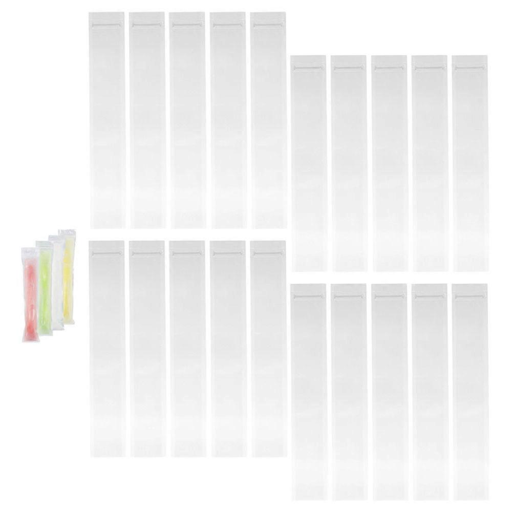 Reusable Ice Sucker Bags for Making DIY Ice Candy 50 Pcs Clear PE Storage Pouches Safe with No Sharp Edges