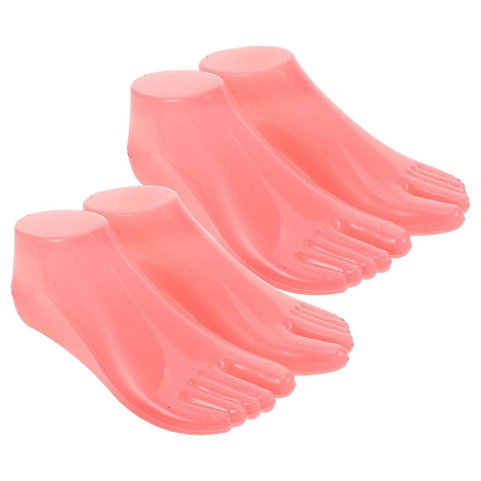 Shoe Form Display Plastic Shoes Model Adult Shoe Display Props Pink Realistic Curvature 2Pairs