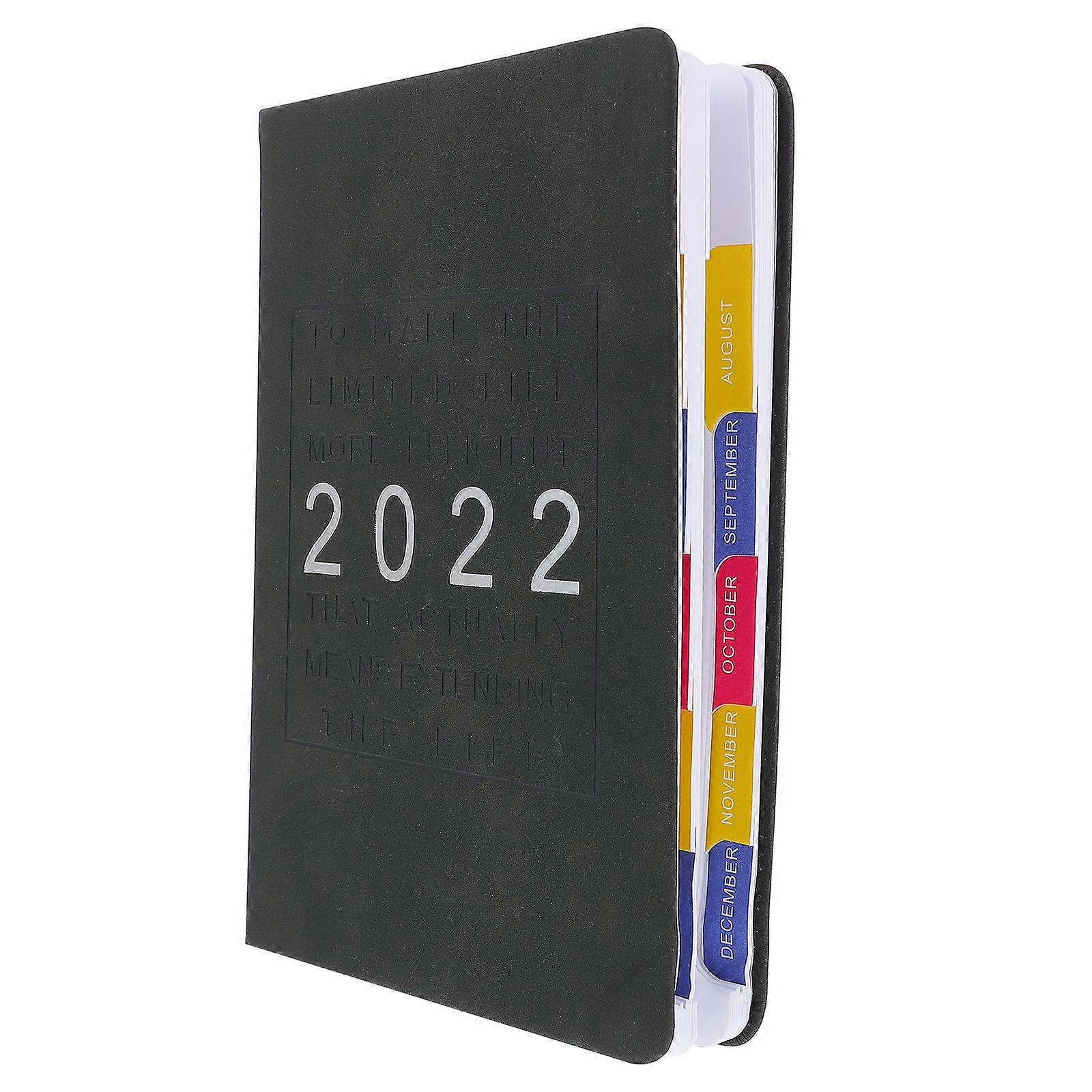 Daily Schedule Calendar Notepad Task Management Business Writing 21x14.5cm Black 1Pc
