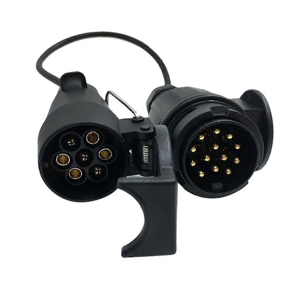 Durable Trailer Connection Plug 7 Pin To 13 Pin For Trailer Accessory Black 1Pcs Connect Trailer And Power Supply