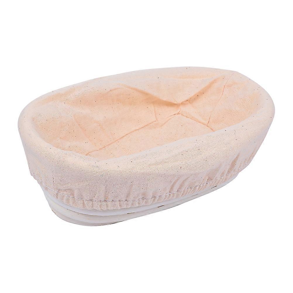 1 Pc Oval Rattan Bread Proofing Basket with Lining Dough Bowl