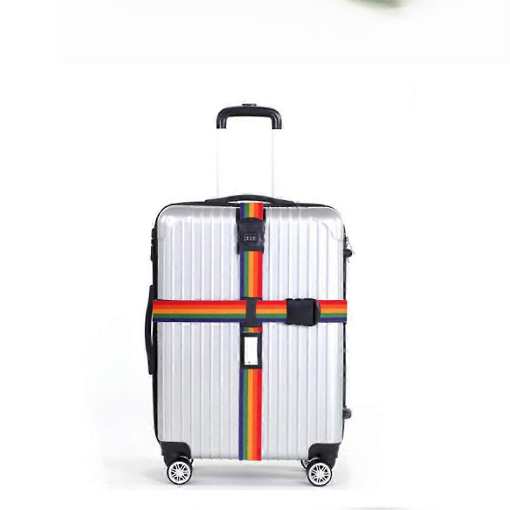 Adjustable Luggage Strap with Dial Combination Lock for Secure Closure and Easy Identification, Durable Cross Belt for Suitcases
