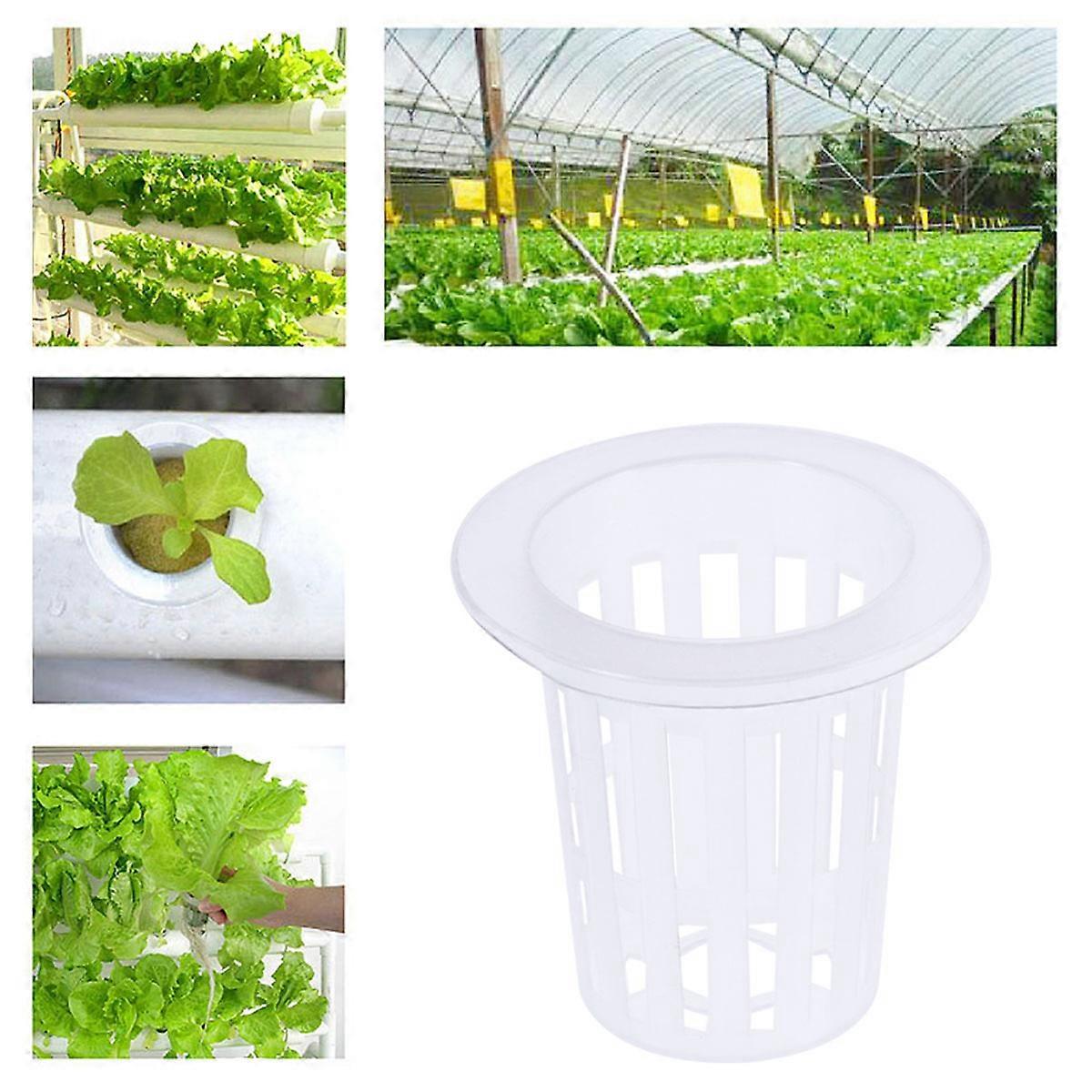 Plastic Net Pots 50Pcs White Durable Uv Resistance for Planting Net Cup