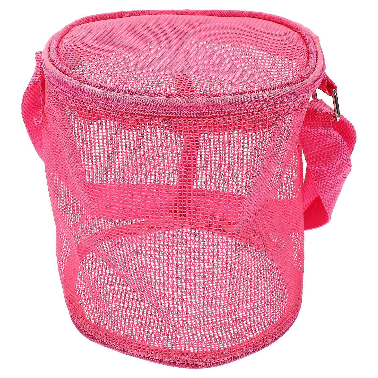 Rosy PVC Beach Toy Bag for Kids with Mesh Design Large Capacity Lightweight and Sand Draining 6.5x8.5 inches