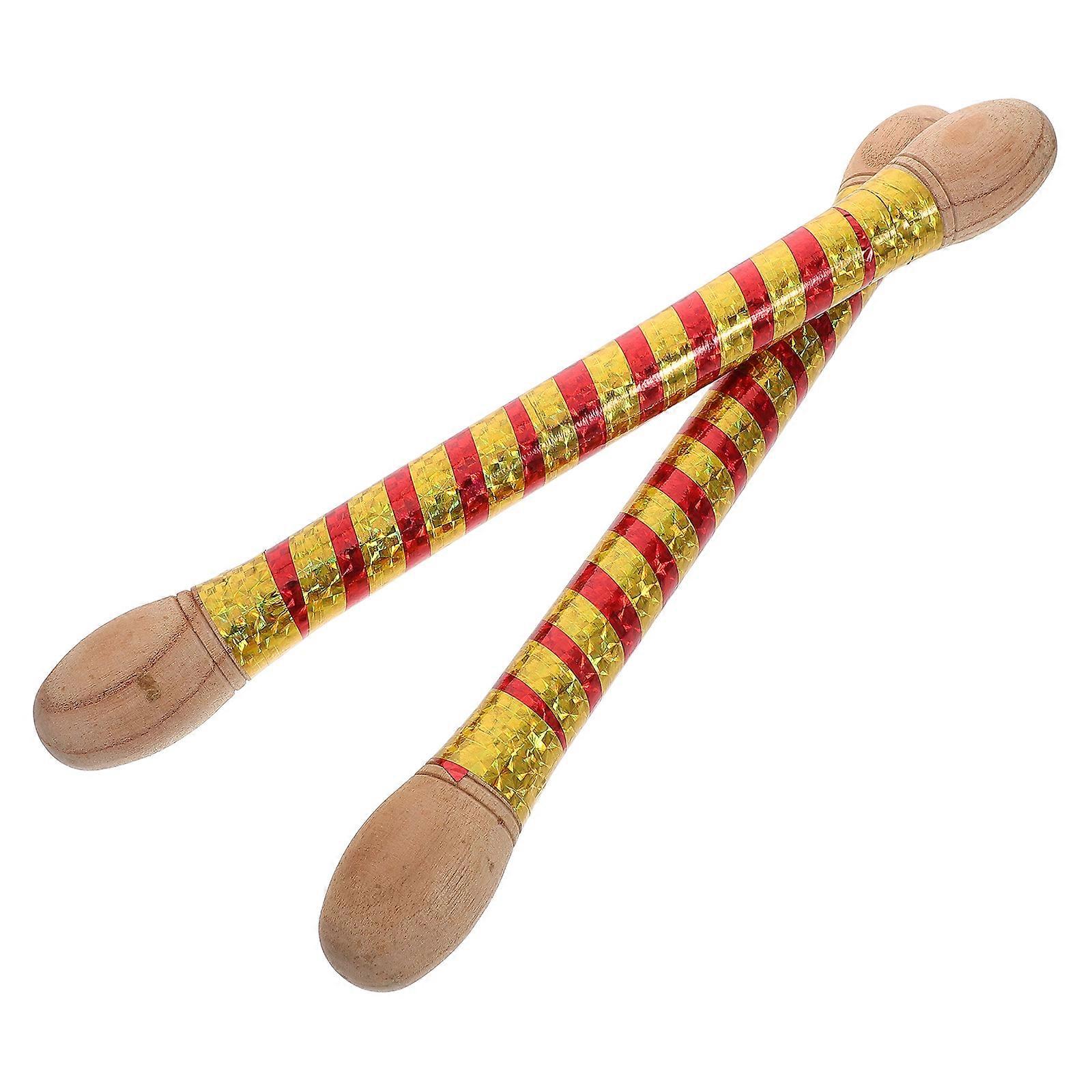 Drumming Enthusiast Dandiya Sticks 2Pcs Multi Colored Wooden Drumsticks For Beginner Practice Sessions