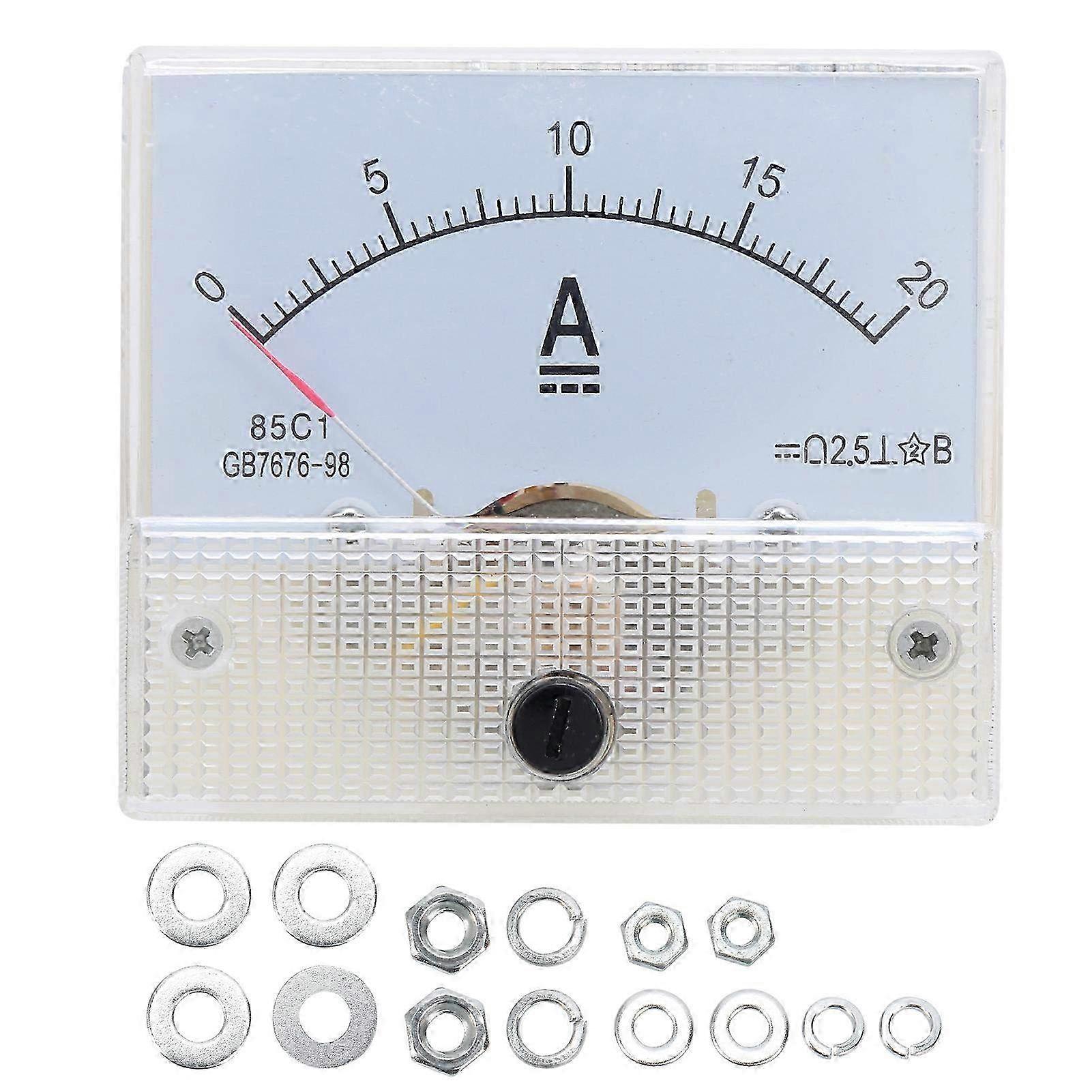 DC 0-20A Pointer Ammeter Head - Electrical Circuit Current Measuring Device for Accurate Tool Readings in DIY & Professional Use
