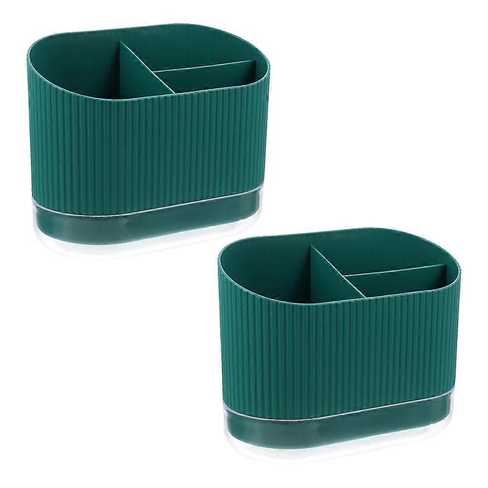 2pcs Plastic Silverware Holder, Multi-Functional Kitchen Utensils Organizer Large Capacity For Chopsticks Forks And Spoon