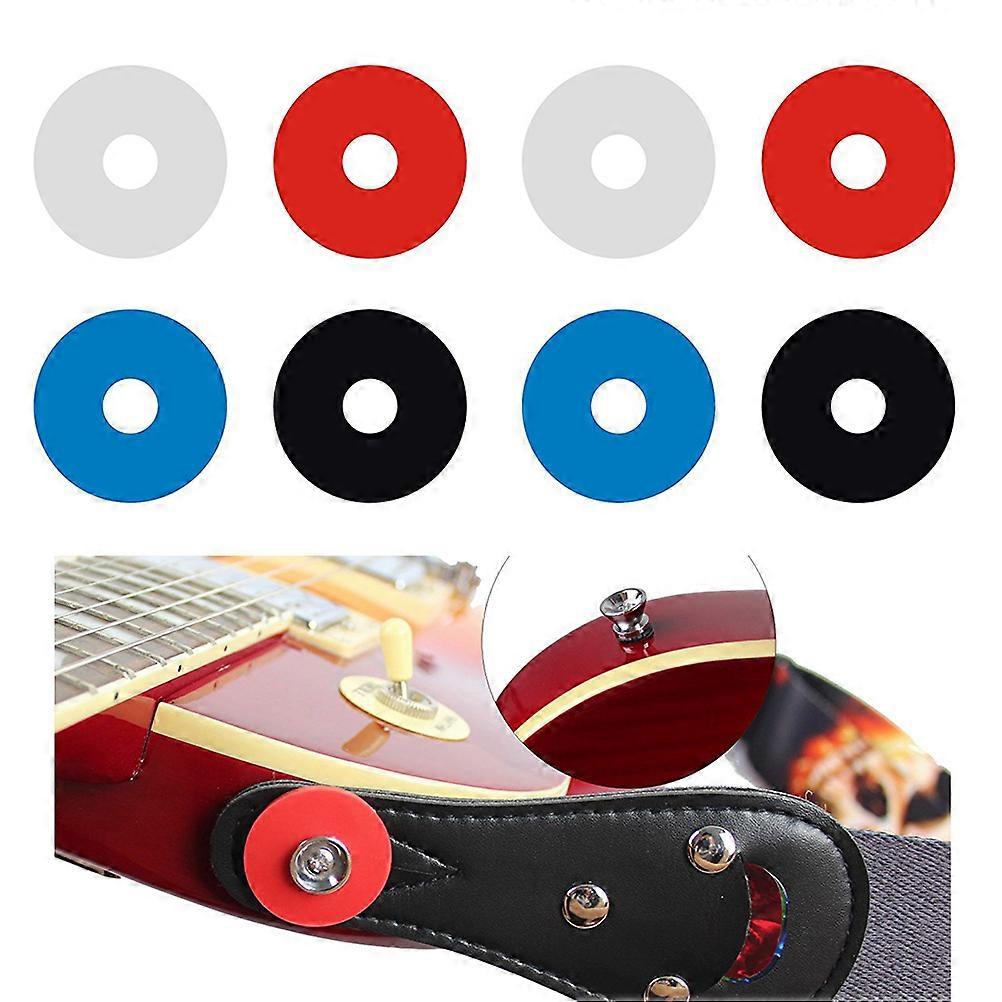 8pcs Premium Strap Locks with Anti Guitar Strap Blocks and Lock Button 2 White 2 Blue 2 Red 2 Black