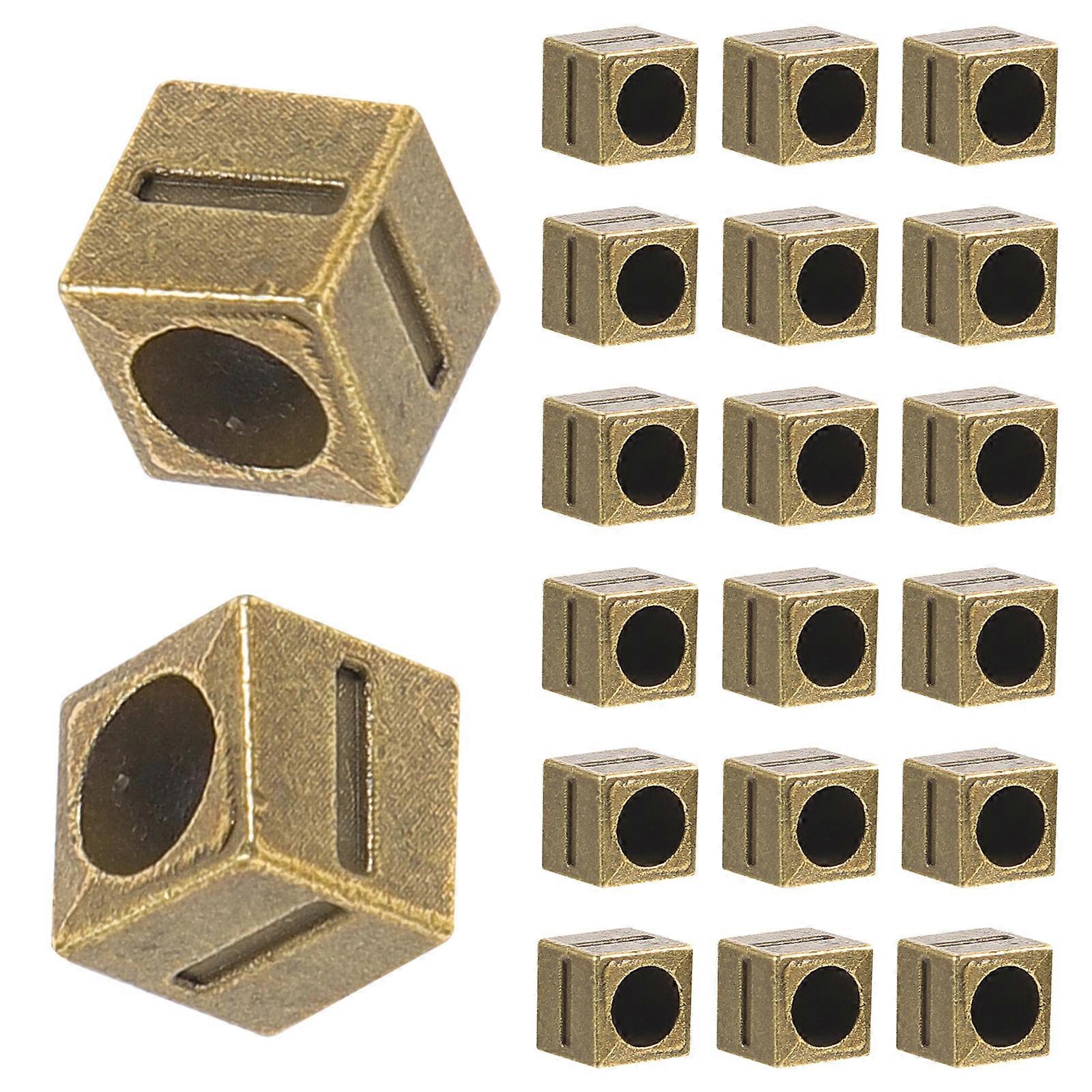 Worgeous 100PCS Square Alloy Spacer Beads Pendants Charms for Jewelry Making Art Craft DIY Ancient Cyan I