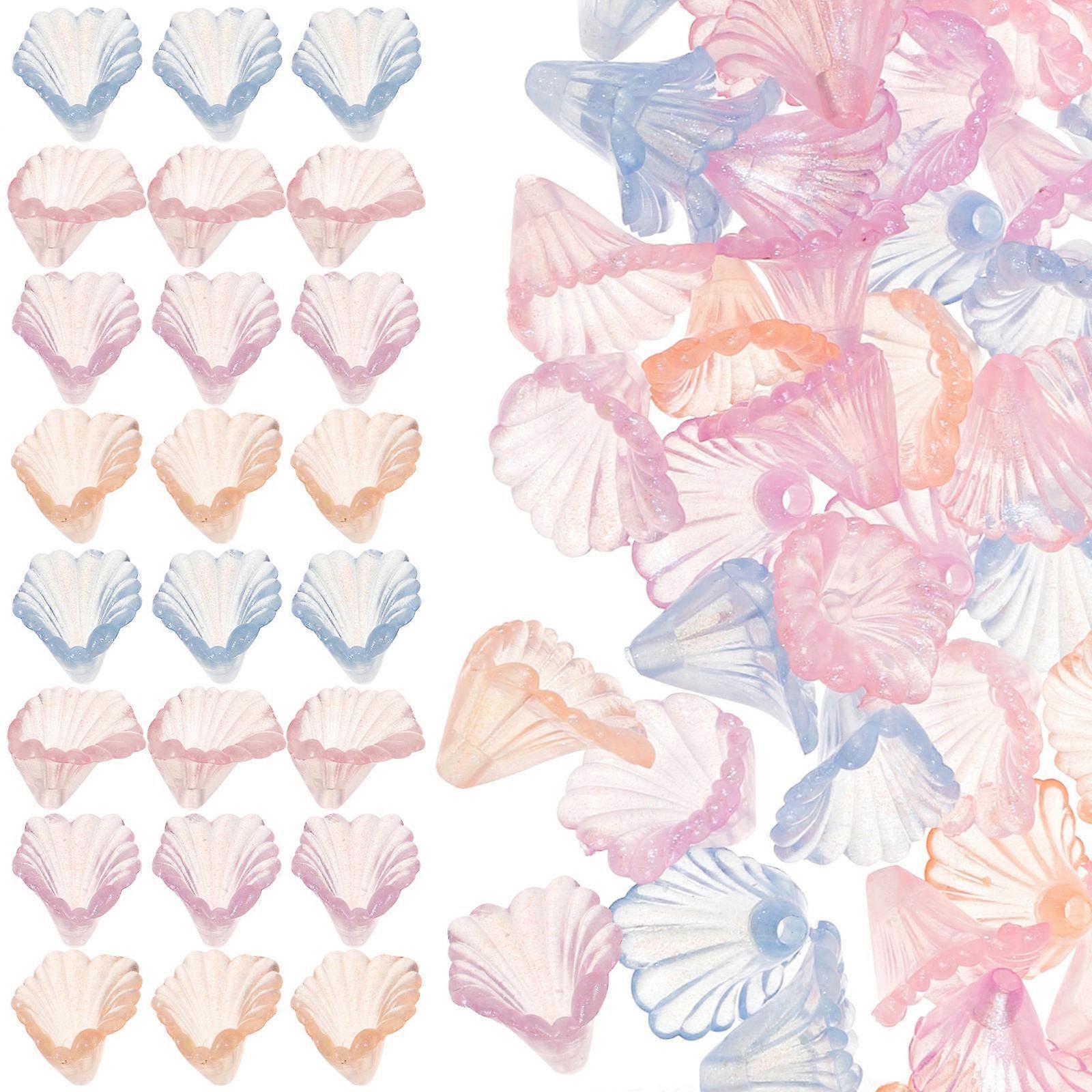100pcs Durable Acrylic DIY Beads for Decoration with Hole Designed in Beautiful Shapes 100pcs