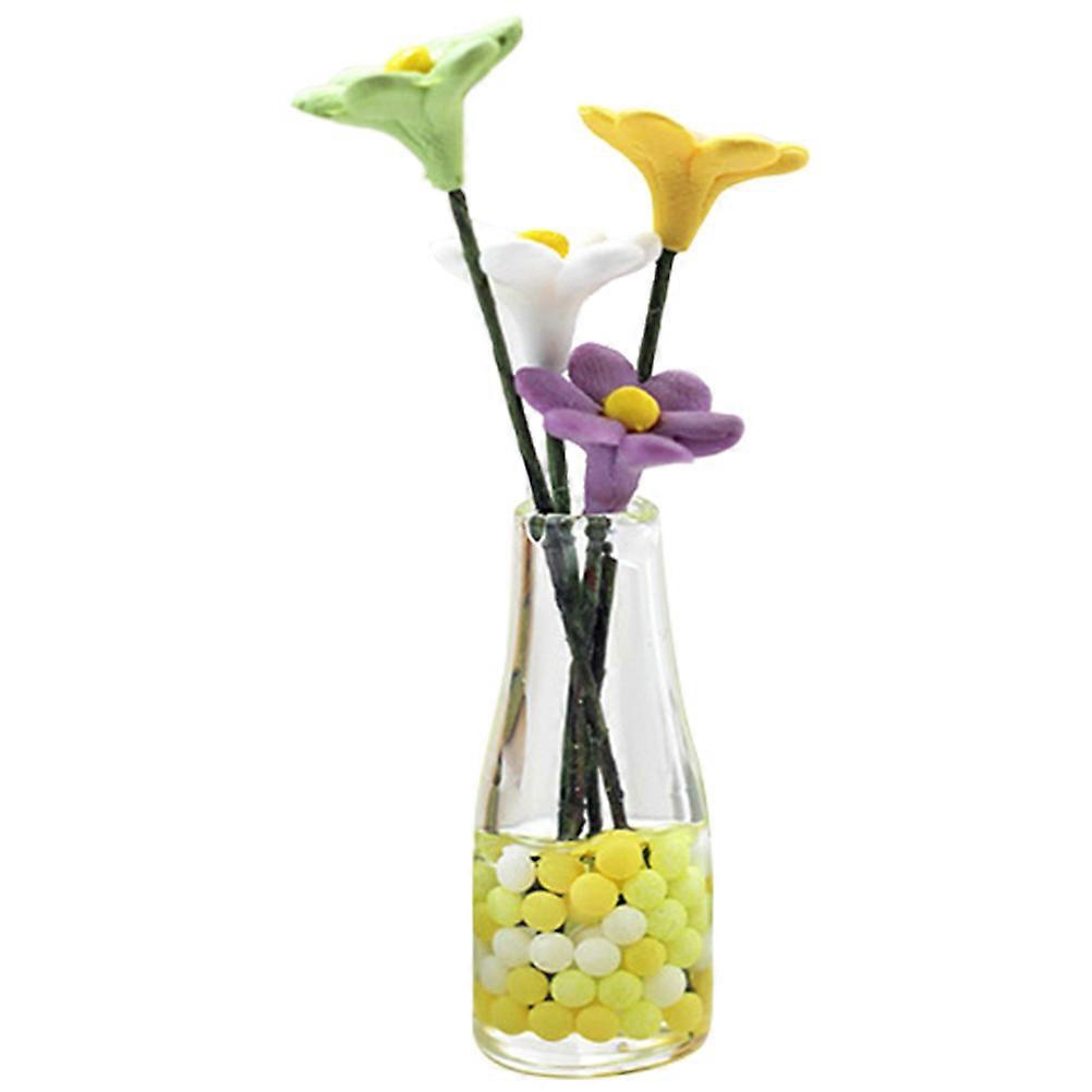 Simulation Flower Vase Model Mini House Shape Accessory for Miniature Landscaping Scene 1 Set
