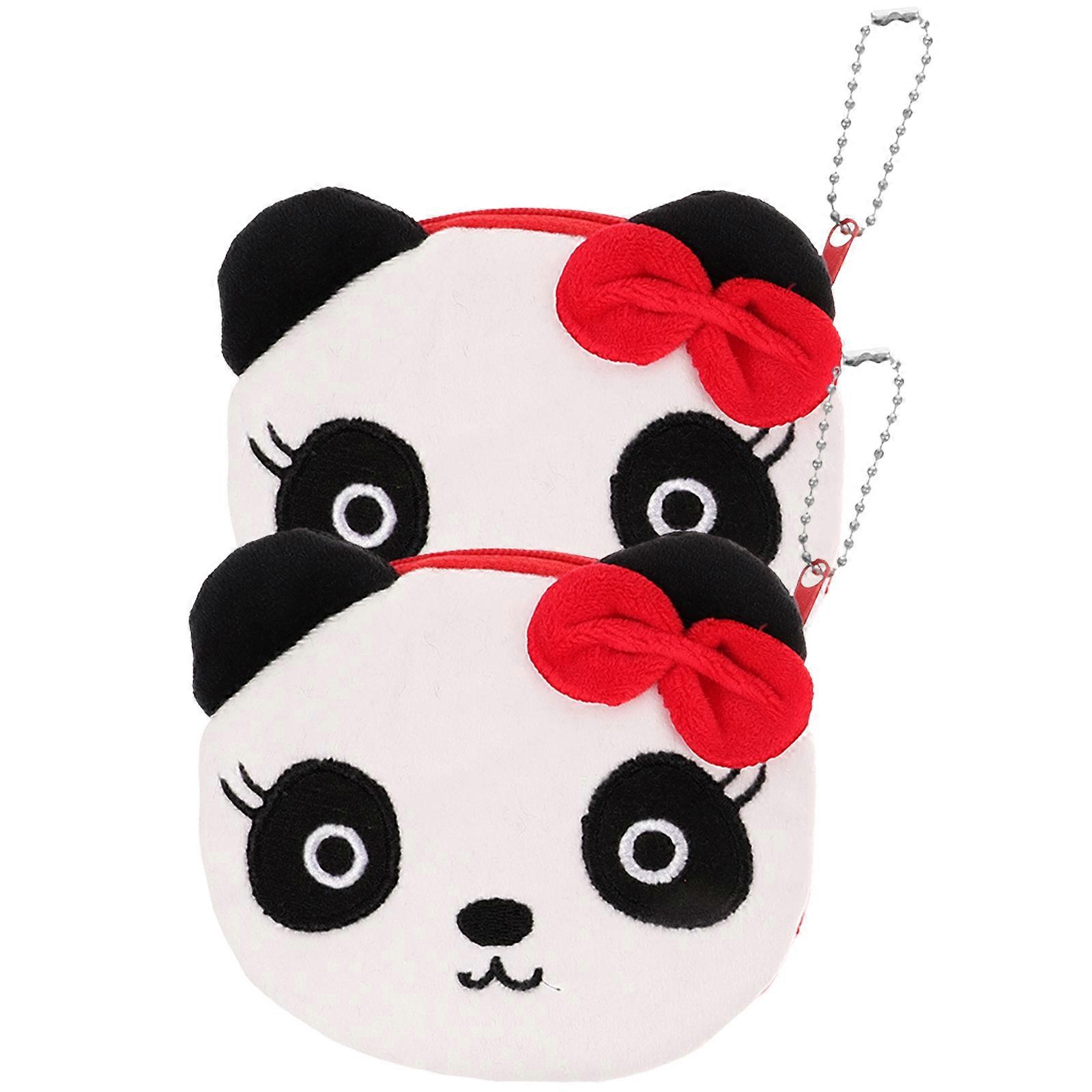 Panda Shape Wallet 2Pcs Cloth Wallet For Kids Everyday Use Assorted Color Coin Storage