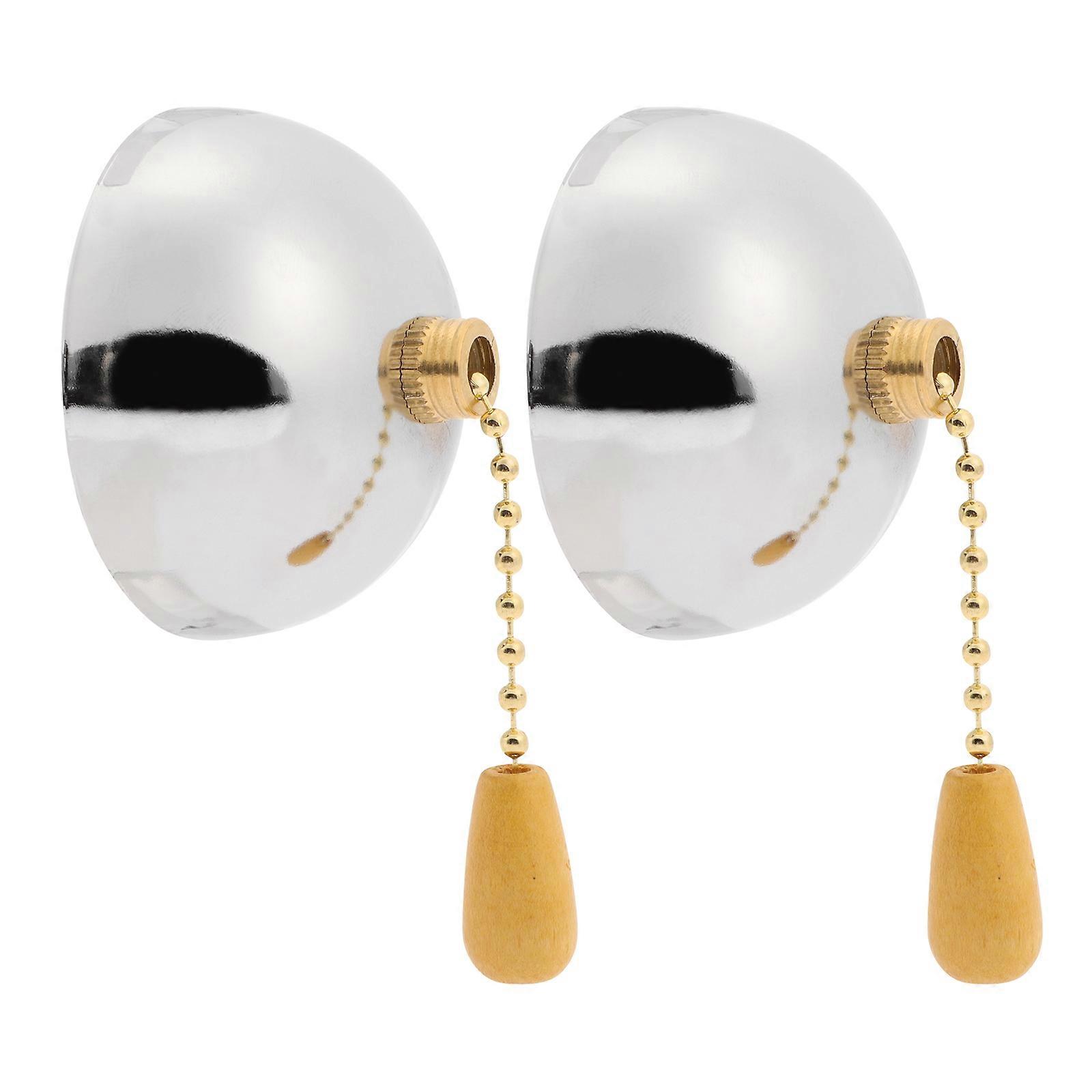 Lamp Pull Switch with Silver Iron Chain for Home Lighting 2 Pieces