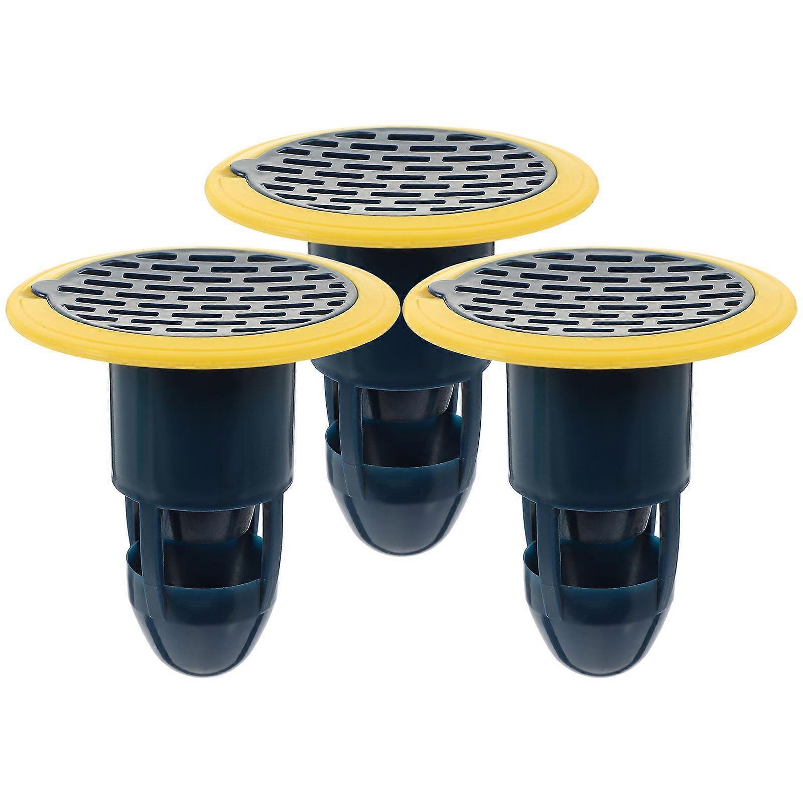 Washbasin Drain Stoppers 3Pcs Blue ABS Rubber Rectangle Round Prevent Clogging Ideal For Bathroom Kitchen Laundry Room Workshop