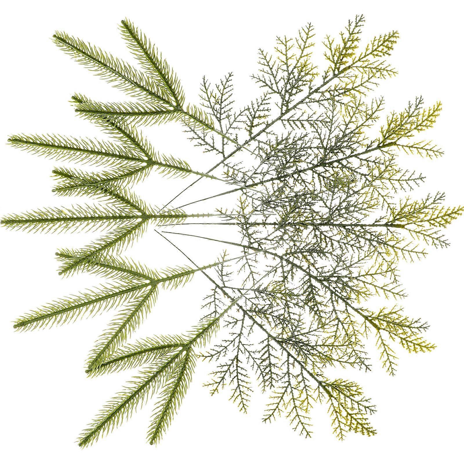 Artificial Pine Needles Branches 10 Pcs Ideal For Christmas Celebration Winter Holiday Decoration With Style Design