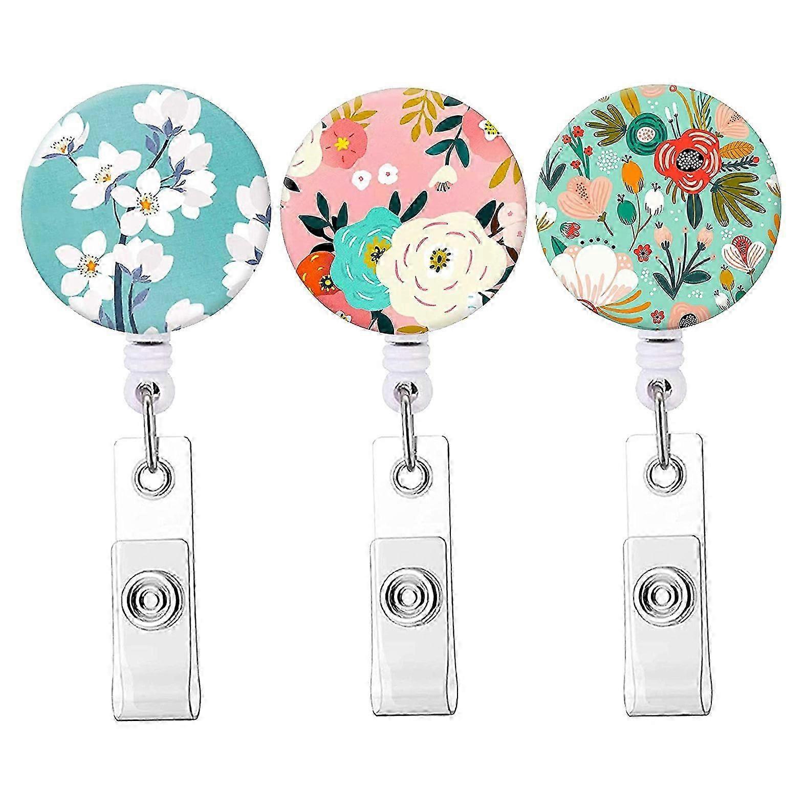 3pack Badge Reel, Retractable Nurse Badge Holder With Alligator Clip Id Name Card Badge Clip For Office Student Doctor Nurse