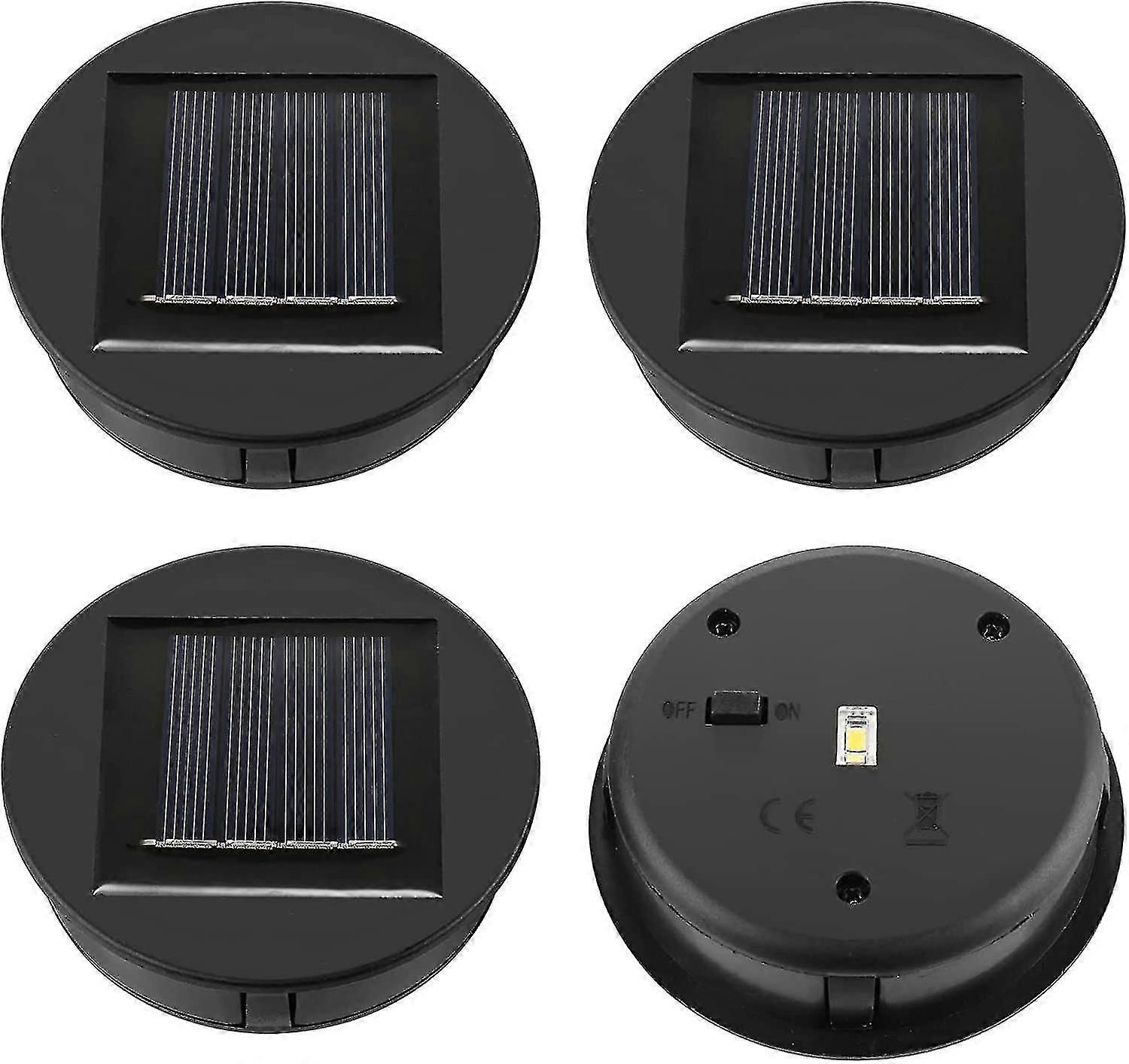 Solar Lights Replacement - 4 Pack, Solar Panel Lid Lantern Spare Part