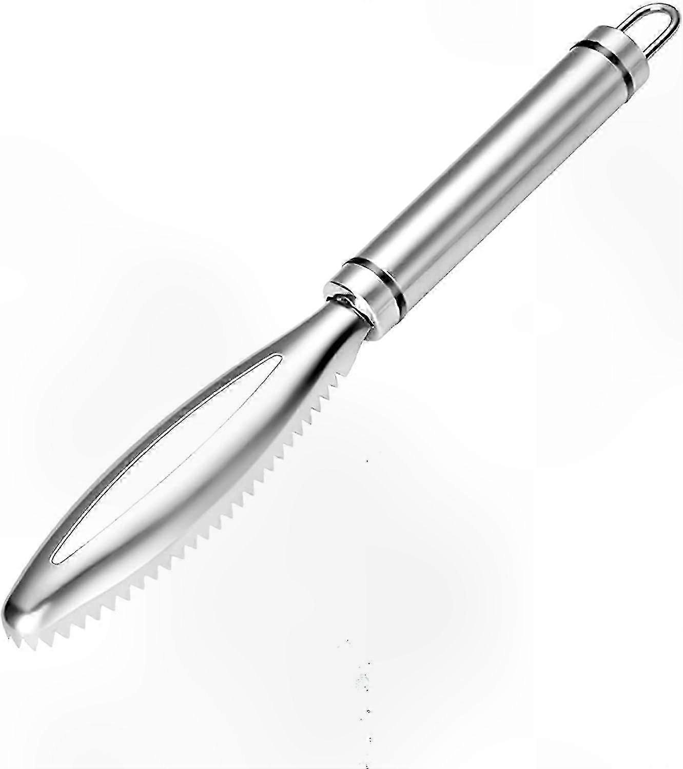 Fish Scale Scraper - Stainless Steel Serrated Quick Descaling Tool for Kitchen, Efficient Fish Cleaning