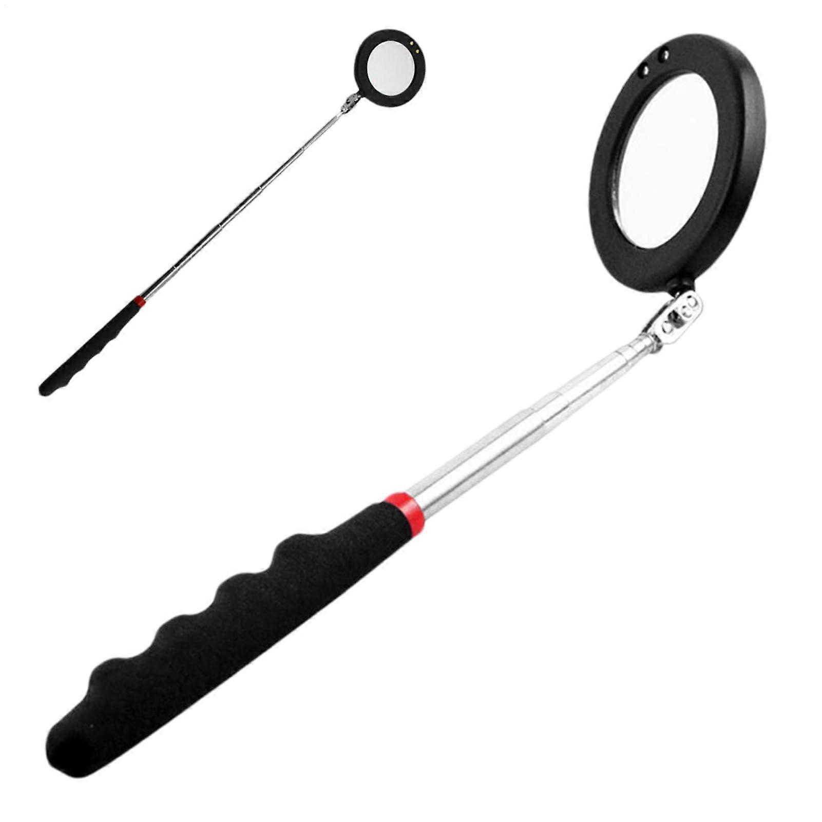 Flexible autoinspection mirror, 360° rotatable, LED light, telescopic