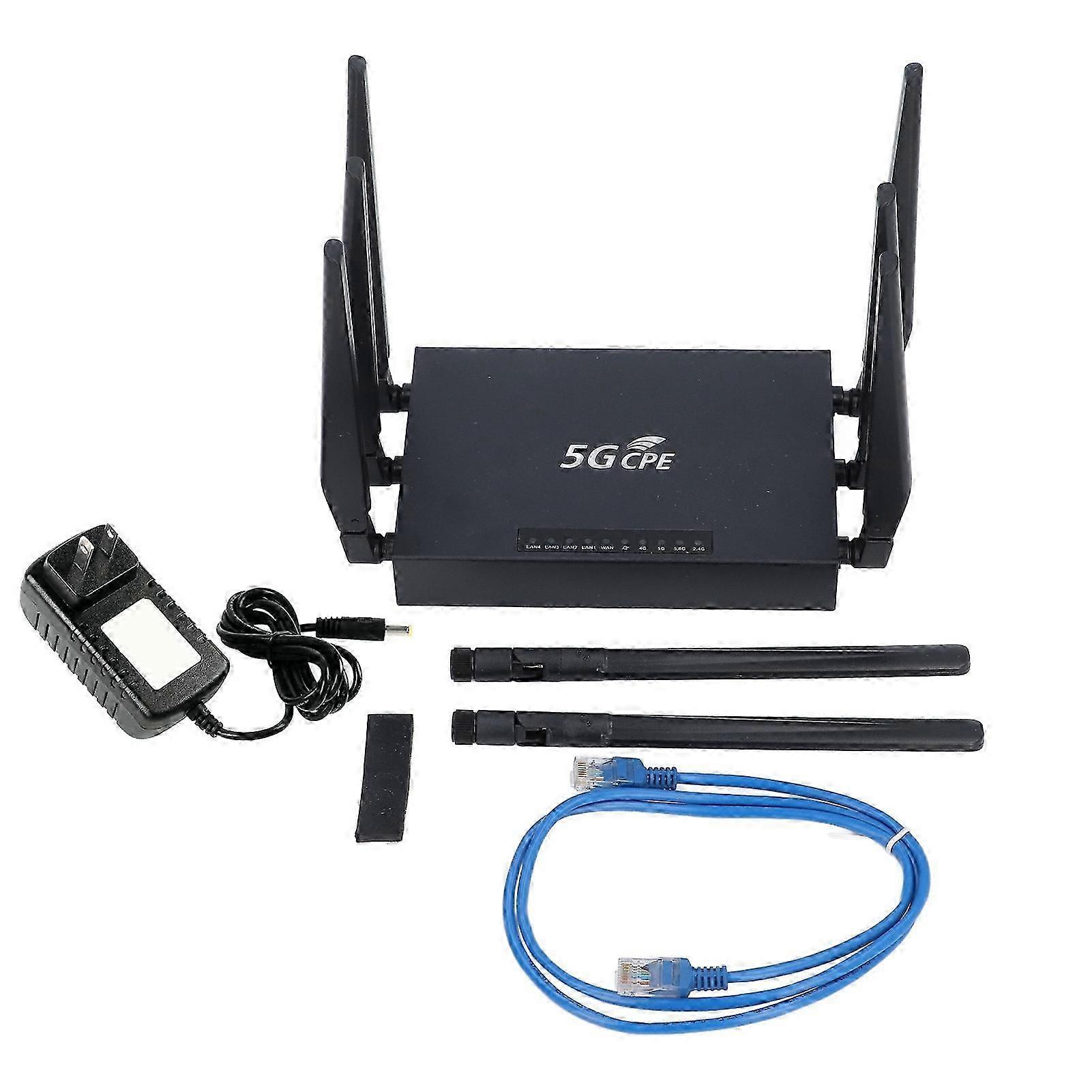 5G CPE Router with SIM Card Slot Dual Band WiFi6 1000Mbps Gigabit Ethernet Network 5G WiFi Router with 8 Antennas 100240V US Plug