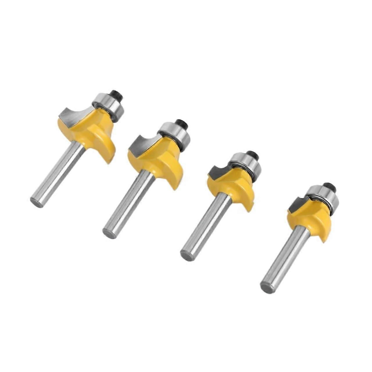 1SET 6mm or 1/4' Shank Small Corner Round Router Bit for Wood Edges Woodworking Mill Classic Cutter Bit for Wood (6.35mm shank set)
