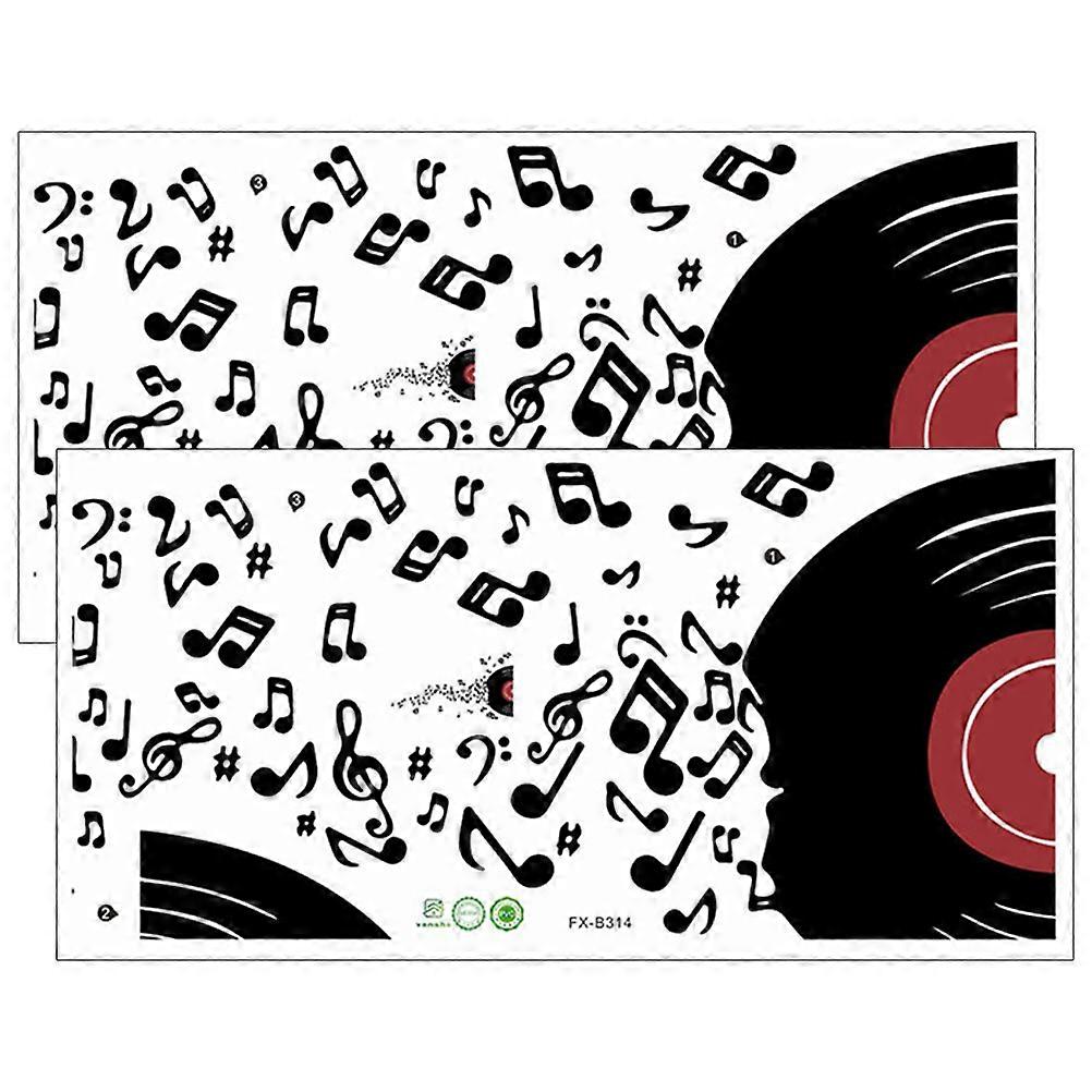 Home Music Wall Background Sticker Decorative Multi PVC 2Pcs