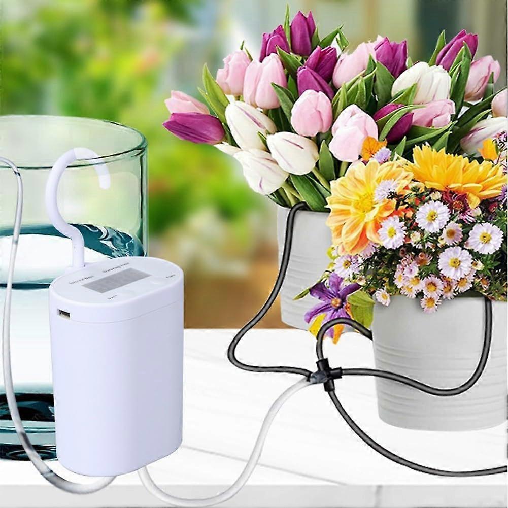 Automatic Plant Watering Pump With USB Charging, 12 Drippers (2 Pipes)