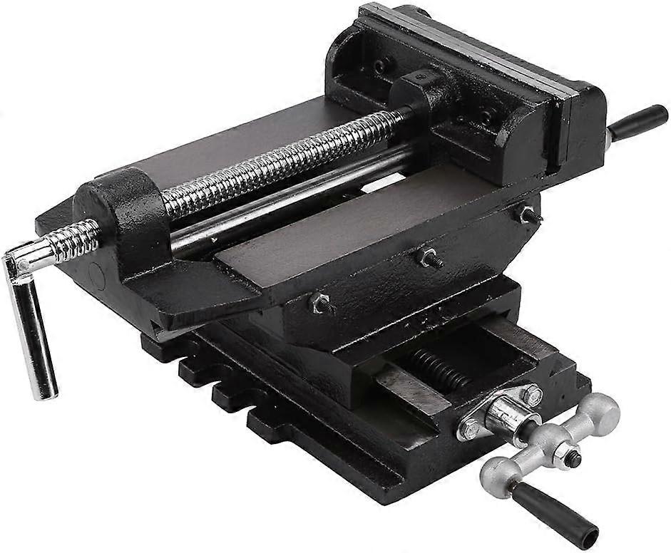 6-Inch Drill Press Vise with Cross Slide, Heavy-Duty Metal Milling Vise, 6-Inch Jaw Width, Table Mount Compatibility