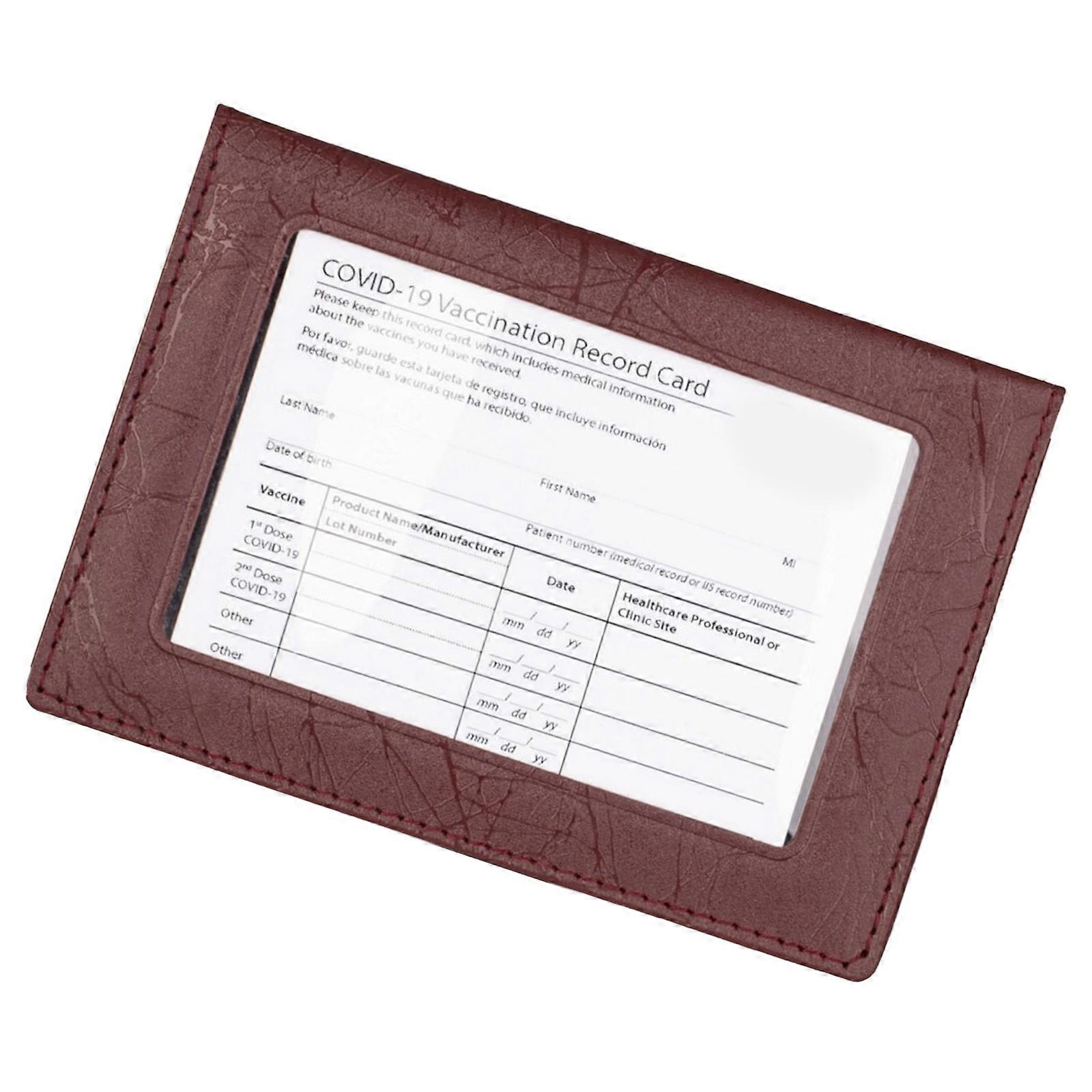 Travel Passport Case With Clear View Window Multi Functional Card Holder Waterproof PVC Construction  Claret