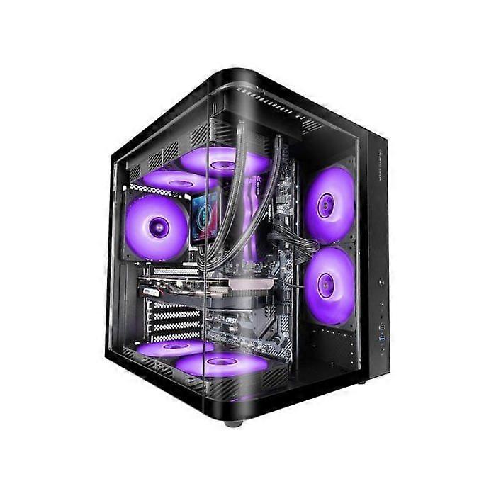 Mars Gaming MC-CURV Custodia da Gioco ATX Triplo Vetro Temperato Curvo Doppia Camera USB-C Nero