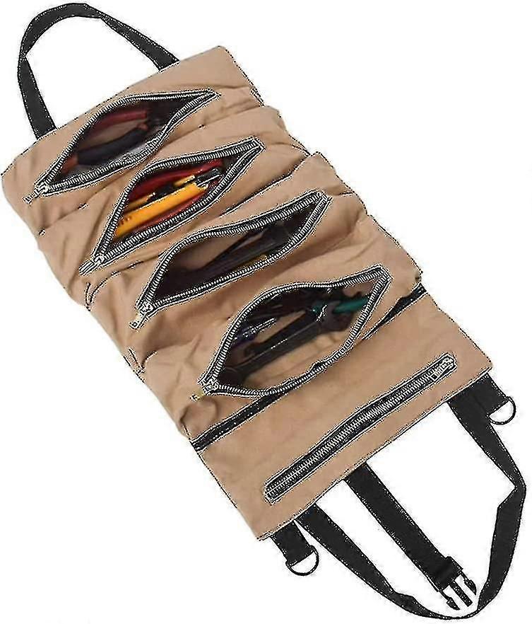 Car Tool Storage Bag  Multi-Pocket Hanging Organizer, Khaki