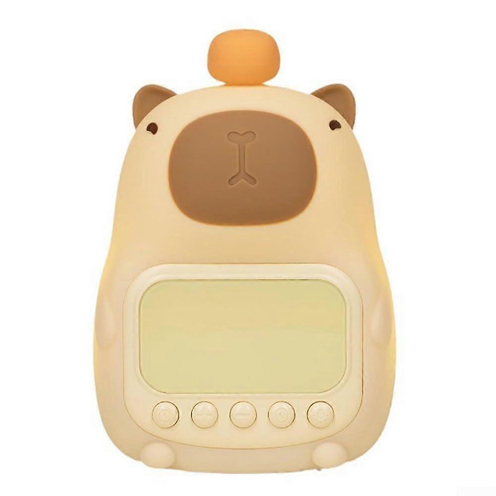 Children's Capybara Alarm Clock, Soft Night Light,  WakeUp Experience, Portable Desk Lamp, 1500MAh Rechargeable Battery Ref: 1139