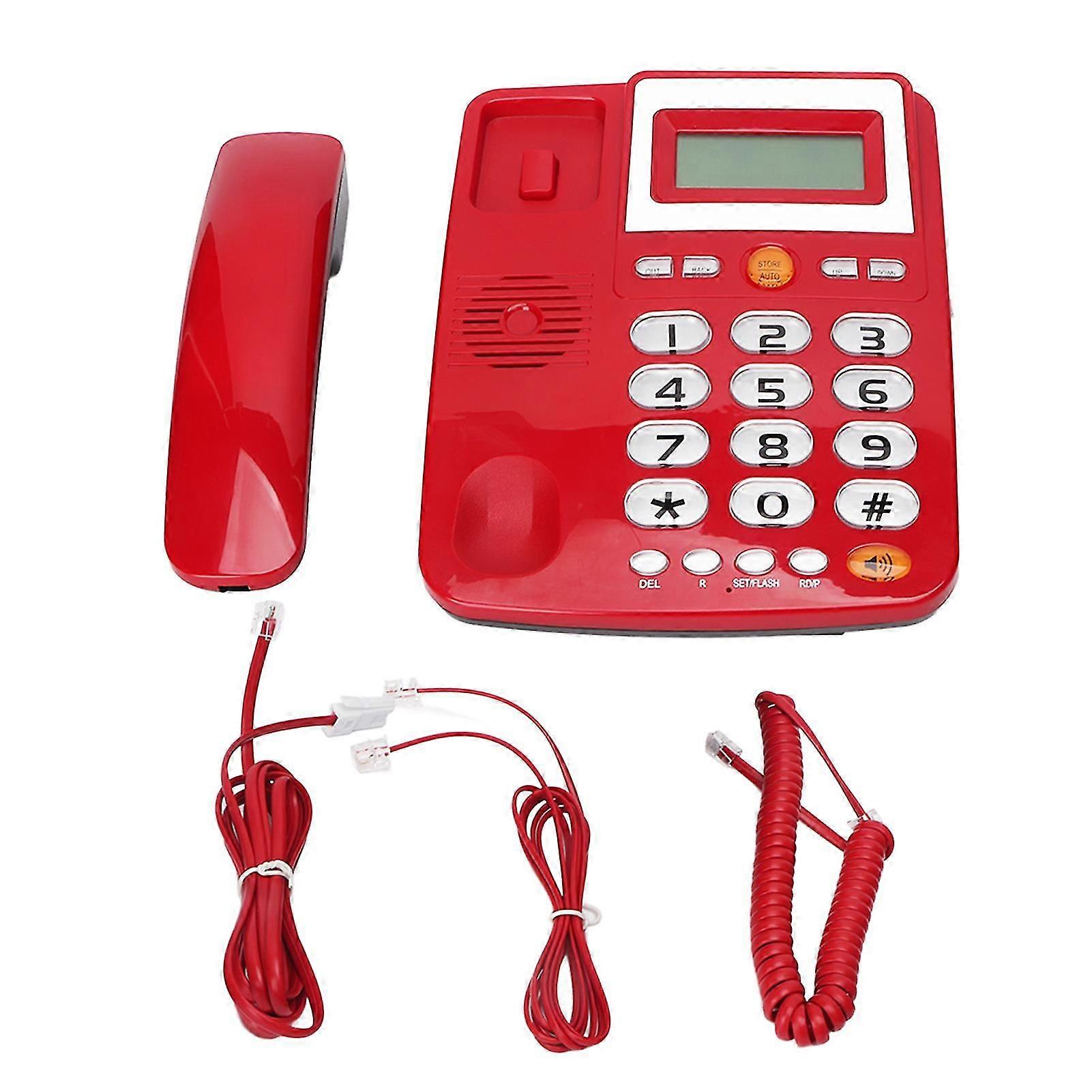 Large Button Corded Phone HD Handsfree Call LCD Brightness Adjustment One Button