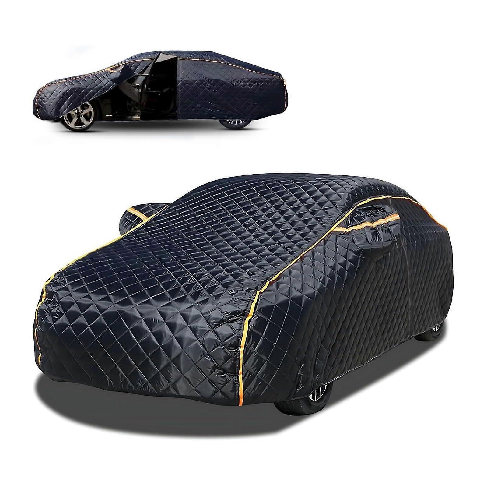 Hail Proof Car Cover for Toyota Camry XV40 2006-2011, 5 Layer Waterproof UV Protection, Easy Fit Black-Orange, 482.5 x 182 x 147cm