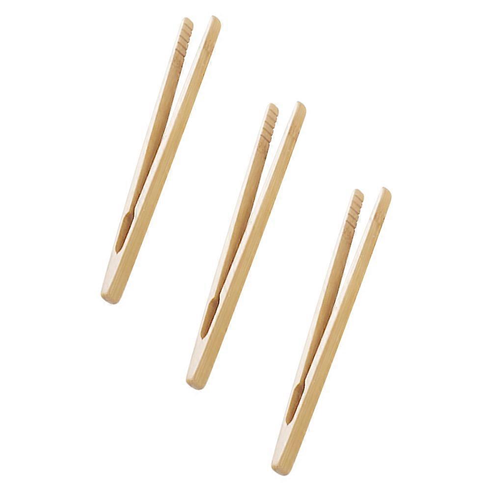 3pcs Fine Motor Tweezers Tool for Appetizer Tongs, Khaki Wood Tongs for Precision Handling
