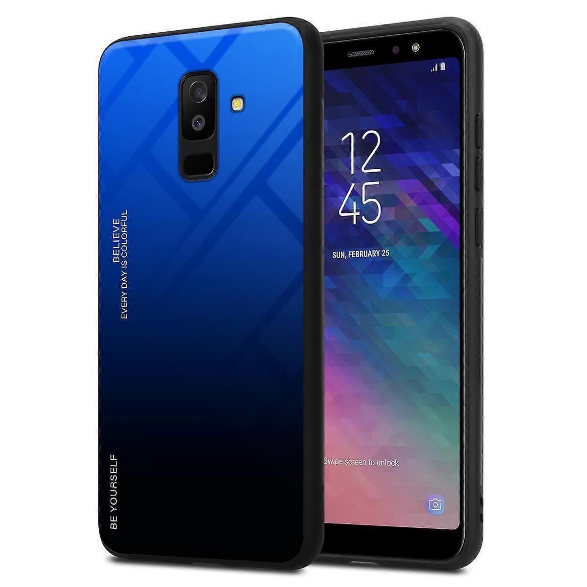 Samsung Galaxy A6 PLUS 2018 TPU Case - Back Cover with Protective Glass - Two-tone