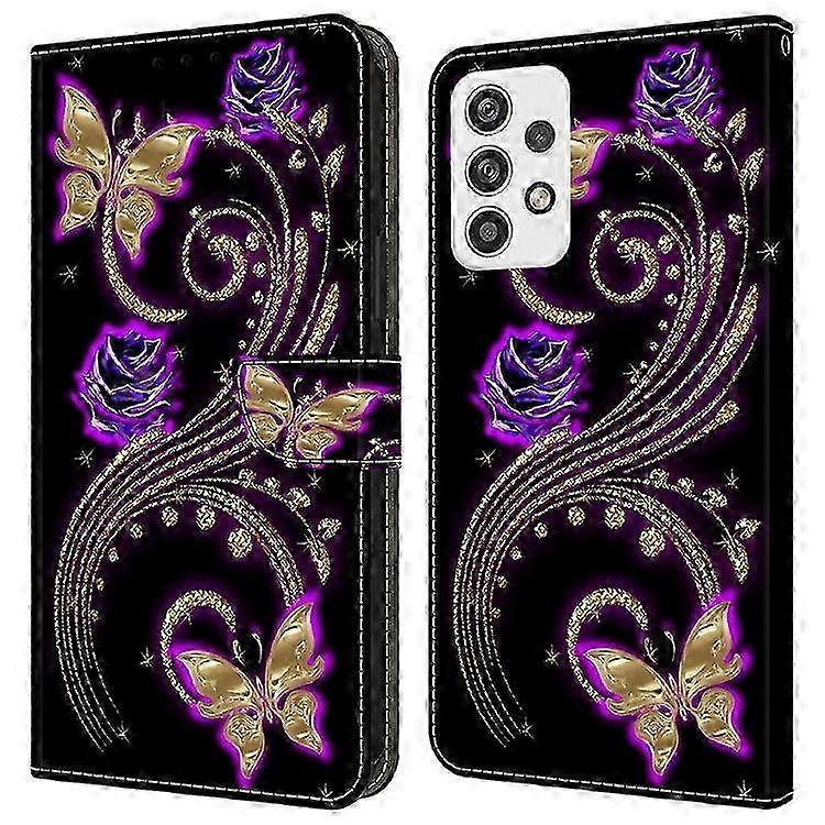 Compatible For A23 5g (global Version) Flip Case Printed 3d Pattern Stand Wallet Phone CoverPurple
