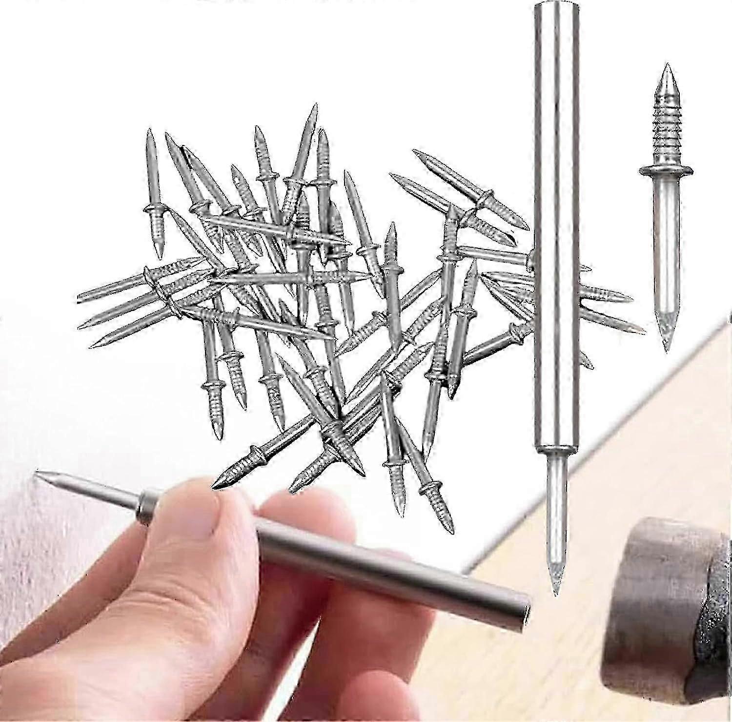 New Upgraded Double-Head Skirting Thread Seamless Nail, Double-Headed Nails, Skirting Line Without Marks Nail lucky