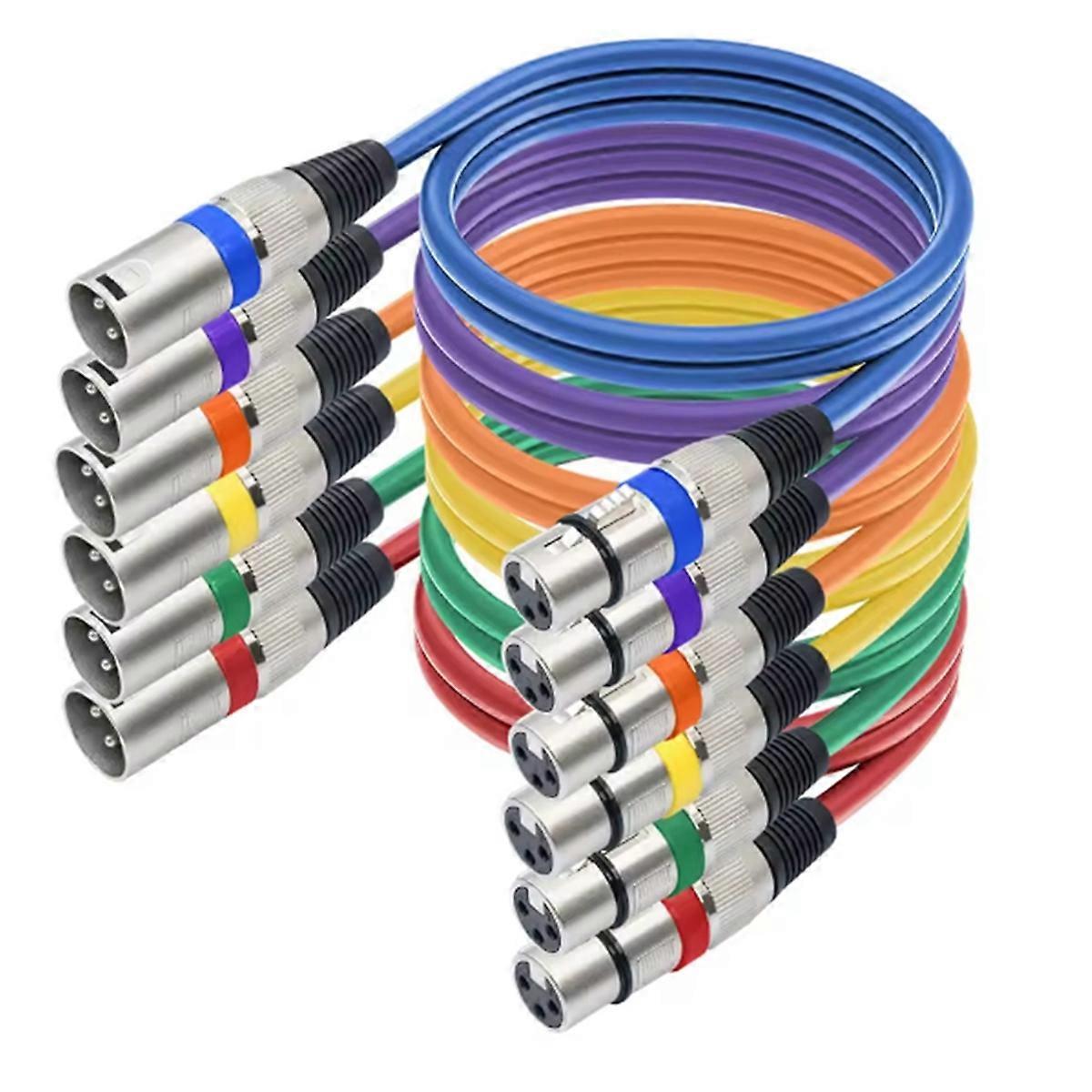 6ks 1M XLR kabel jevištního světla 3pin XLR samec na samici