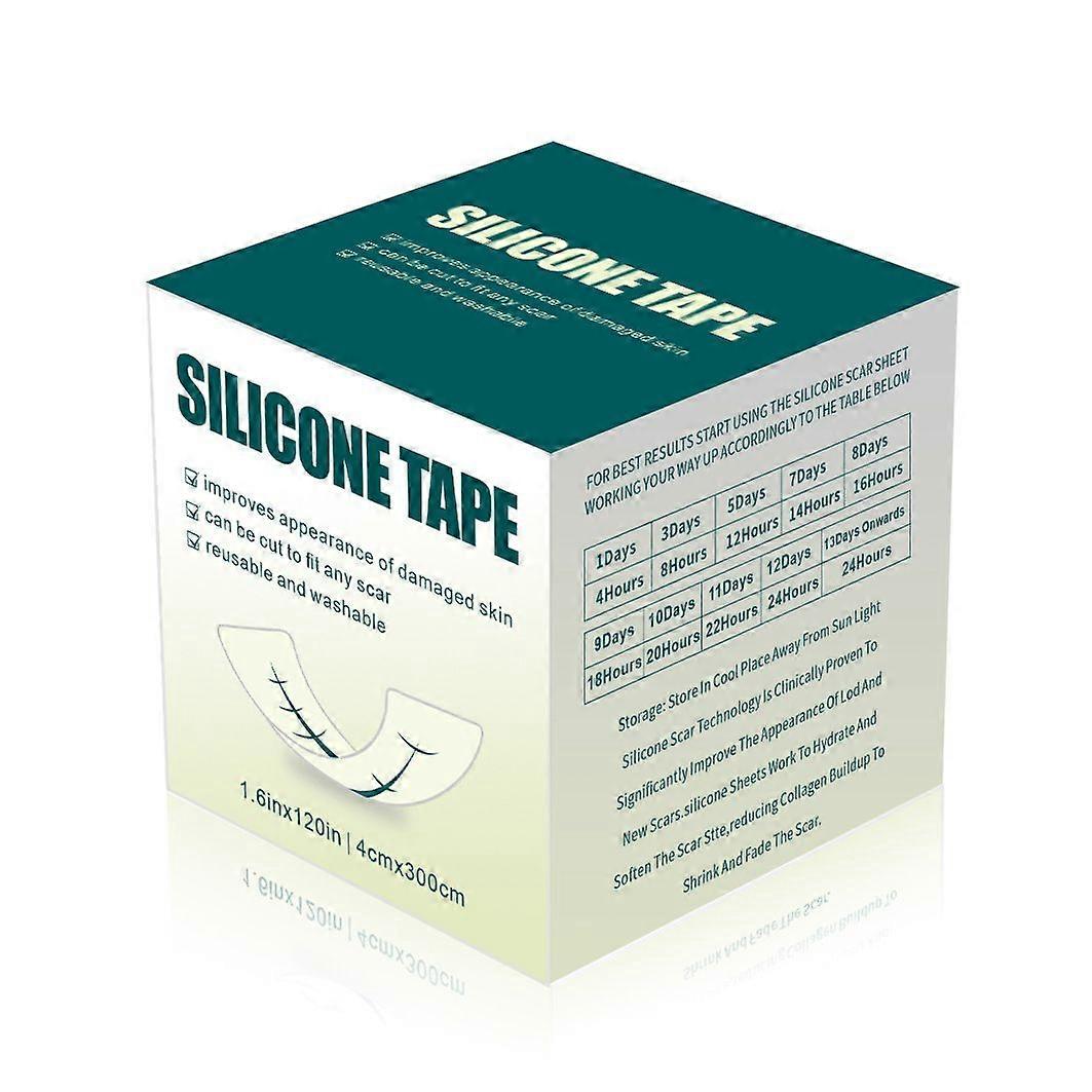 Silicone Scar Tape(4cm x 300cm) - Silicone Scar Sheets Roll for Professional Scar Removal, C-Section, Surgery, Burns, Keloid & Acne Scars