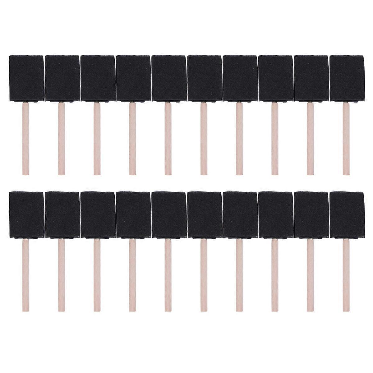Round Sponges with Wood Handle for Painting Use Black Color Absorbs Paint to Reduce Drips 2 Inches