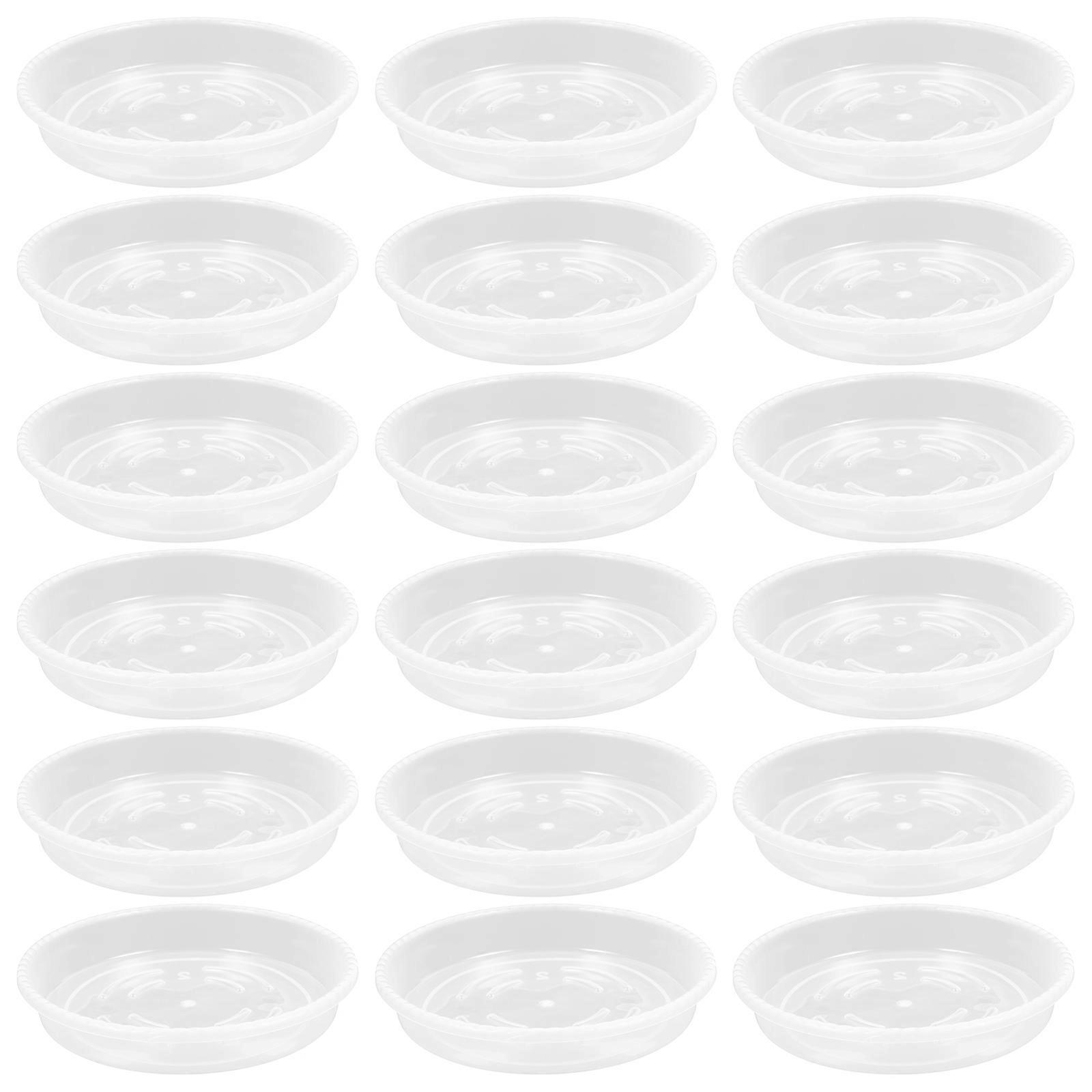 Transparent Plastic Flowerpot Trays for Home with AntiSlip Design and High Impact Resistance 30 pcs