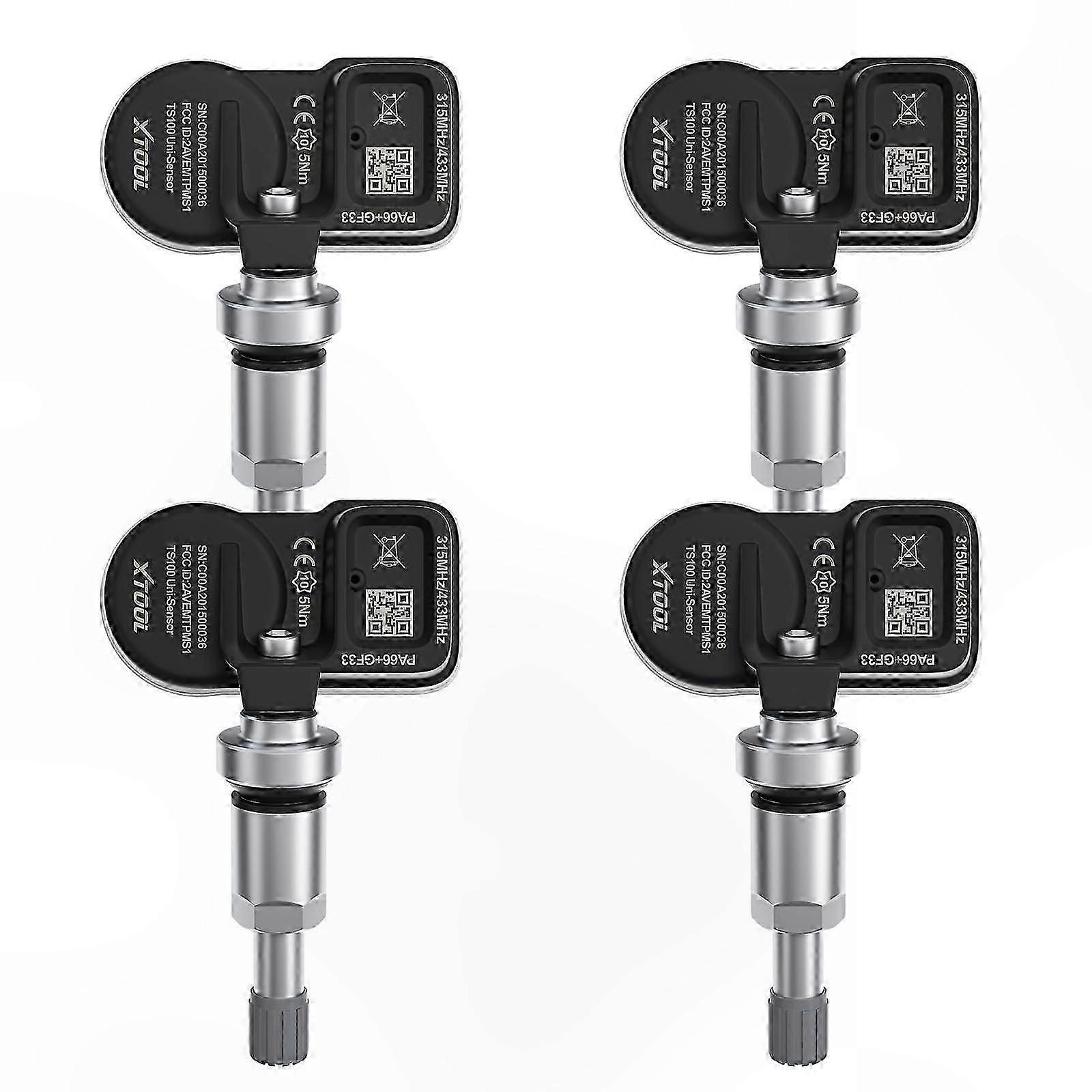 Tire Pressure Monitoring System Sensors, 4-Pack, Universal Fit for GM Vehicles, 315/433MHz TS100 Replacement