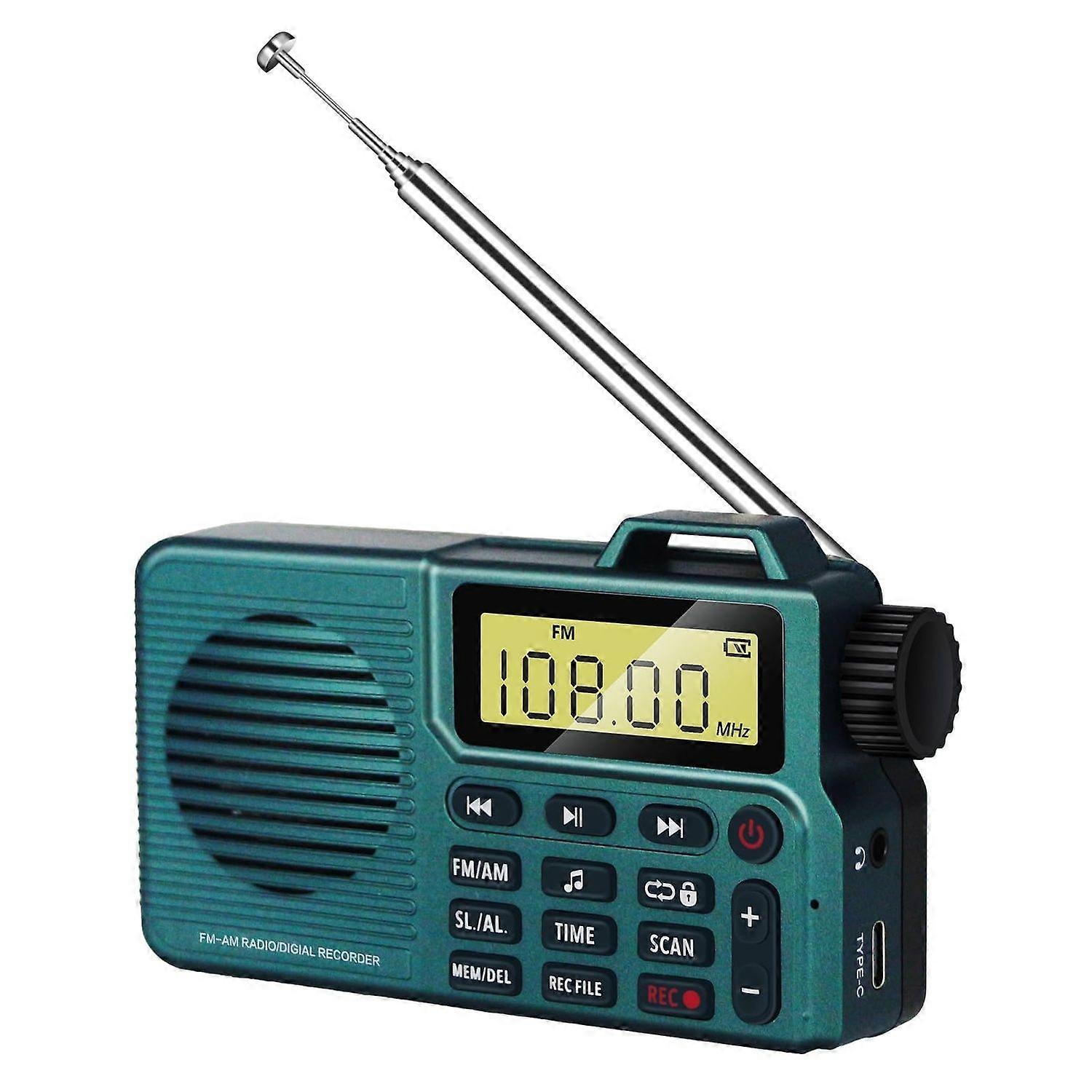 Portable Radio, DSP and AM/FM Bluetooth 5.0 radio, Small Radio, Portable Radios Mains and Battery, USB Charging for 17+ Hours Playback, Alarm and Slee