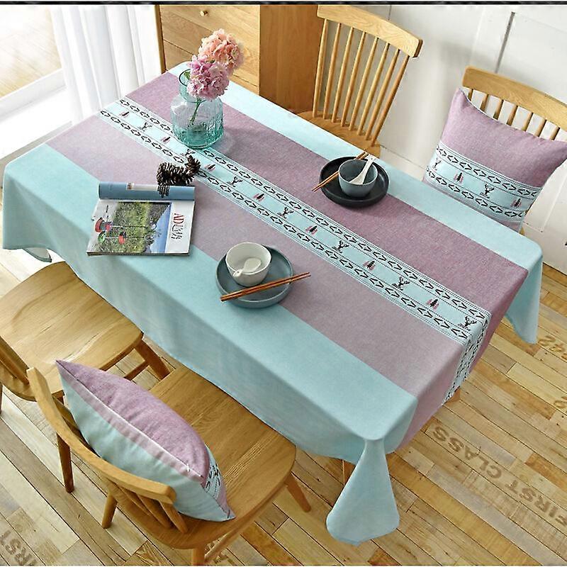 Rectangular Tablecloth Stain Resistant Cotton and Linen Table Cloth Rectangular Kitchen Tablecloth Washable Tablecloths for Kitchen Linen Table Cover