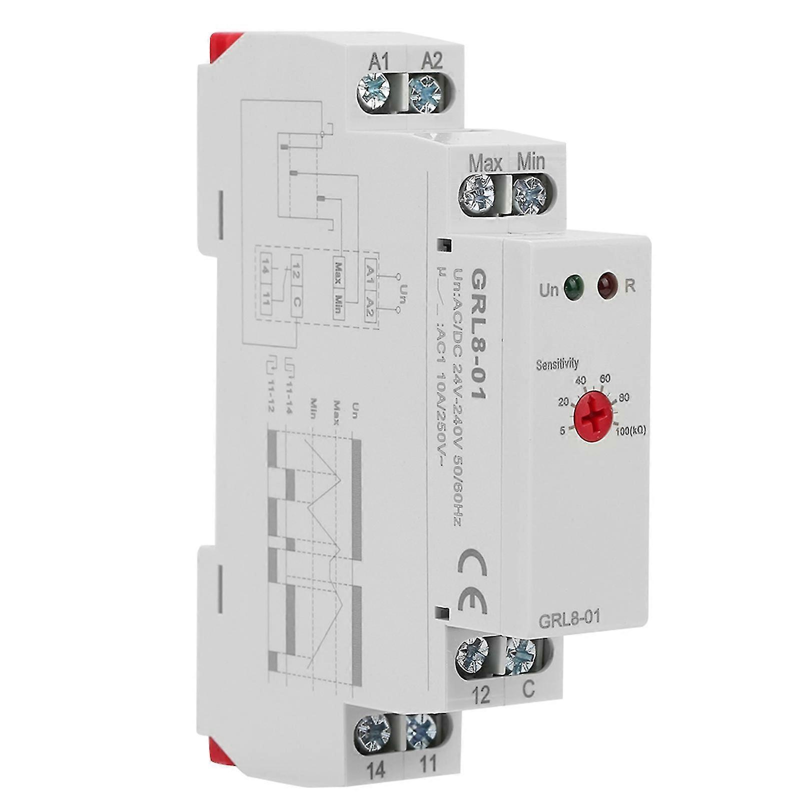 2025 GRL8-01 Liquid Level Control Relay Water Level Controller 10A AC/DC 24V-240V