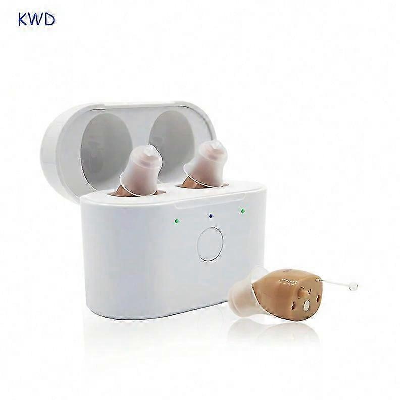 Rechargeable Hearing Aid Audifonos C420 ITC Invisible Earbuds Adjustable Tone Sound Amplifier In-Ear Hearing Device